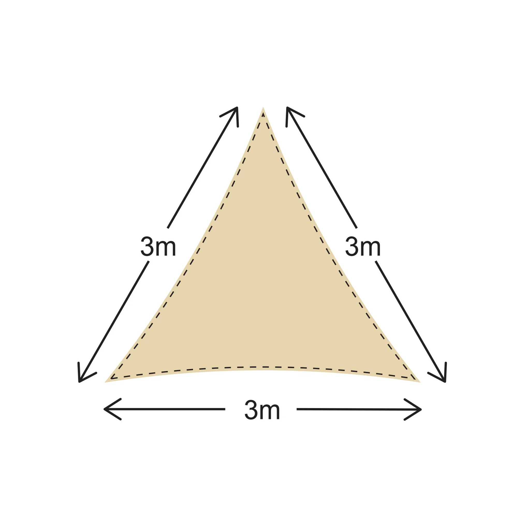 Hosta - Vela parasol triangular de 3x3x3 m para exteriores