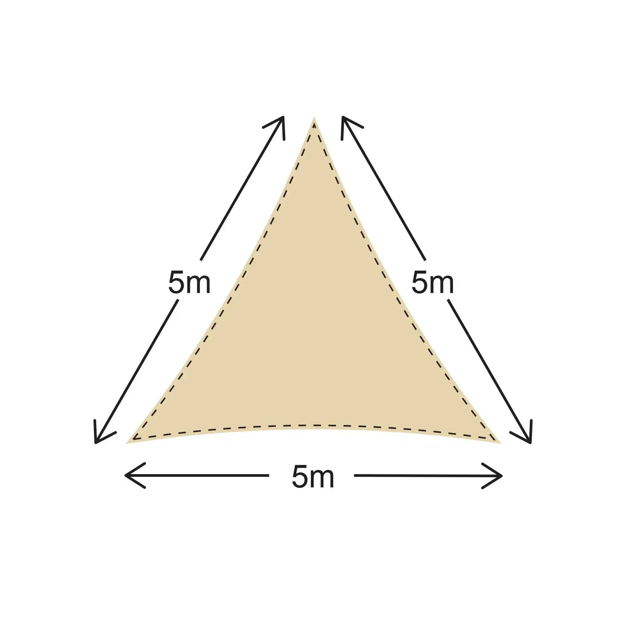 Koto - Gran vela parasol triangular beige 5x5x5 m