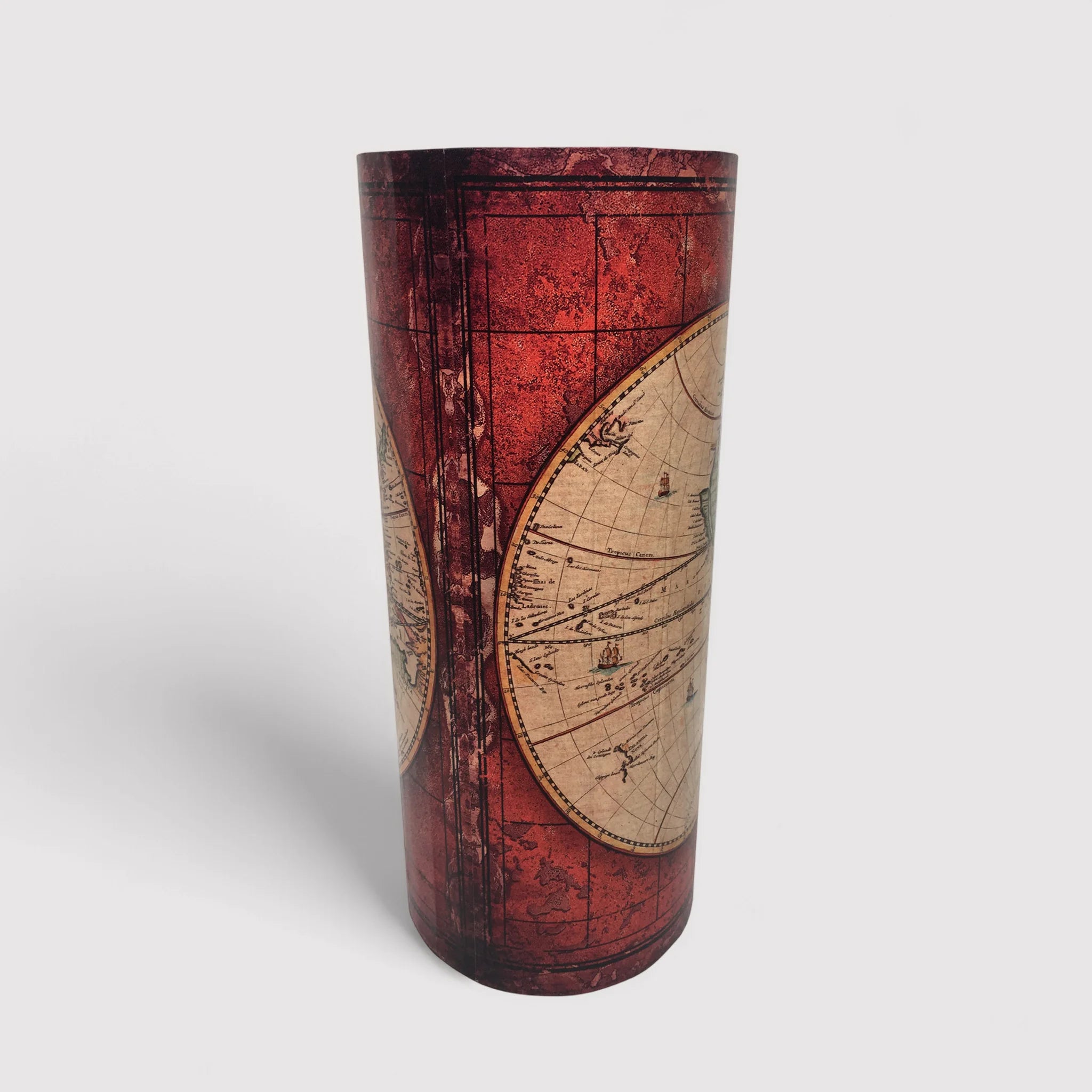 Acalifa - Portaombrelli rosso e beige in stile rétro