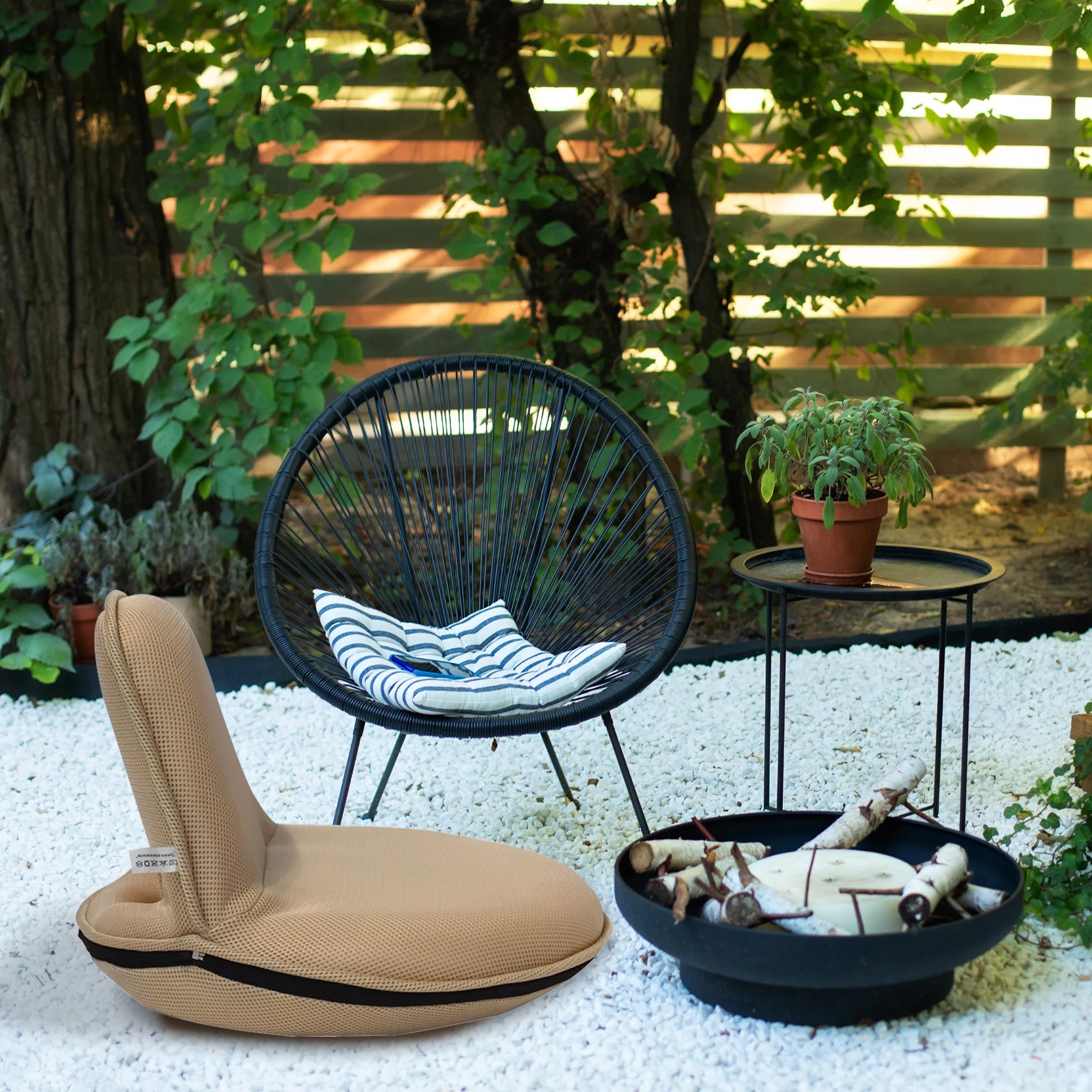 Fresia - Poltrona pieghevole da meditazione beige