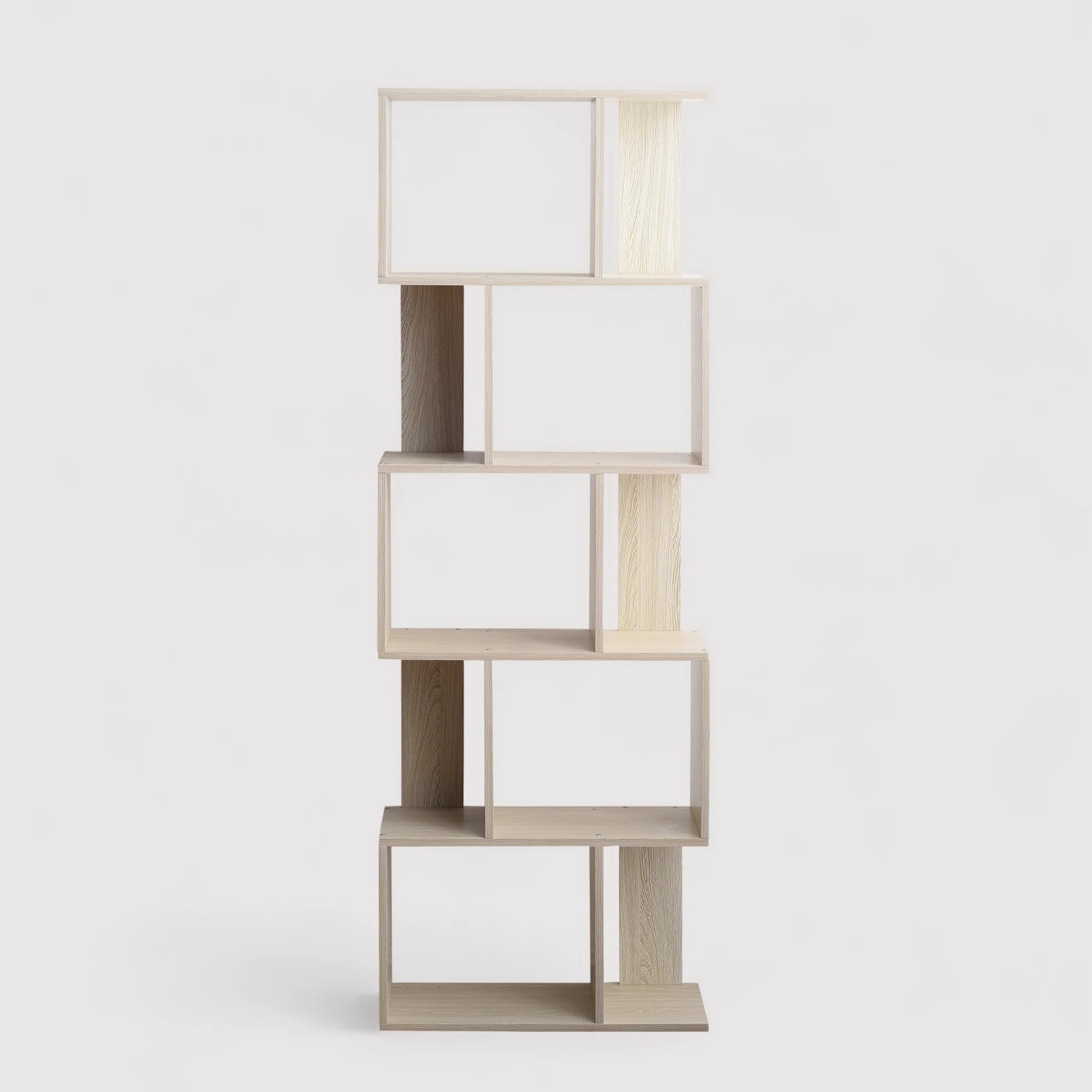 Tsuga - Libreria color abete in stile moderno con 5 scaffali