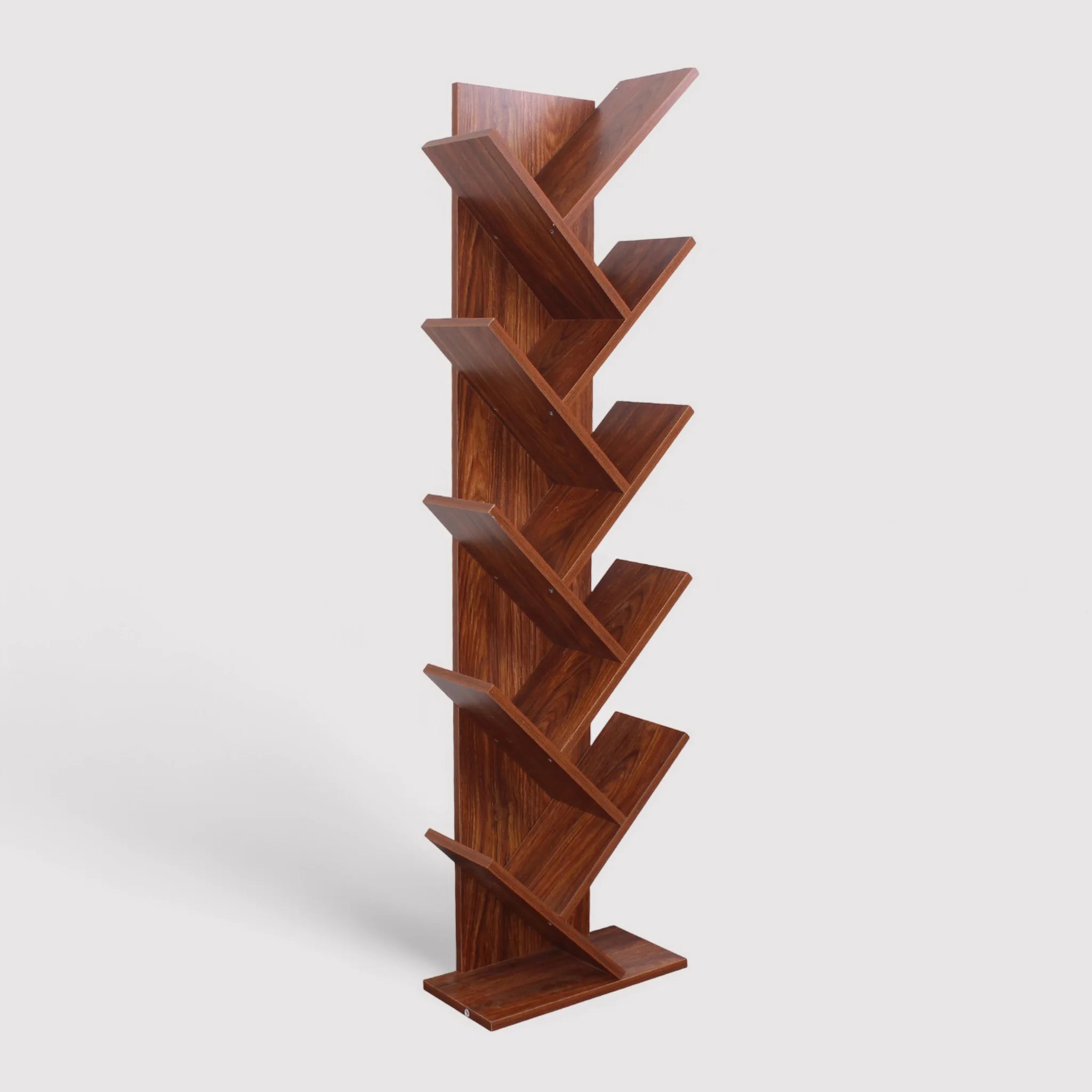 Crespino - Libreria a scaffali color noce in stile moderno