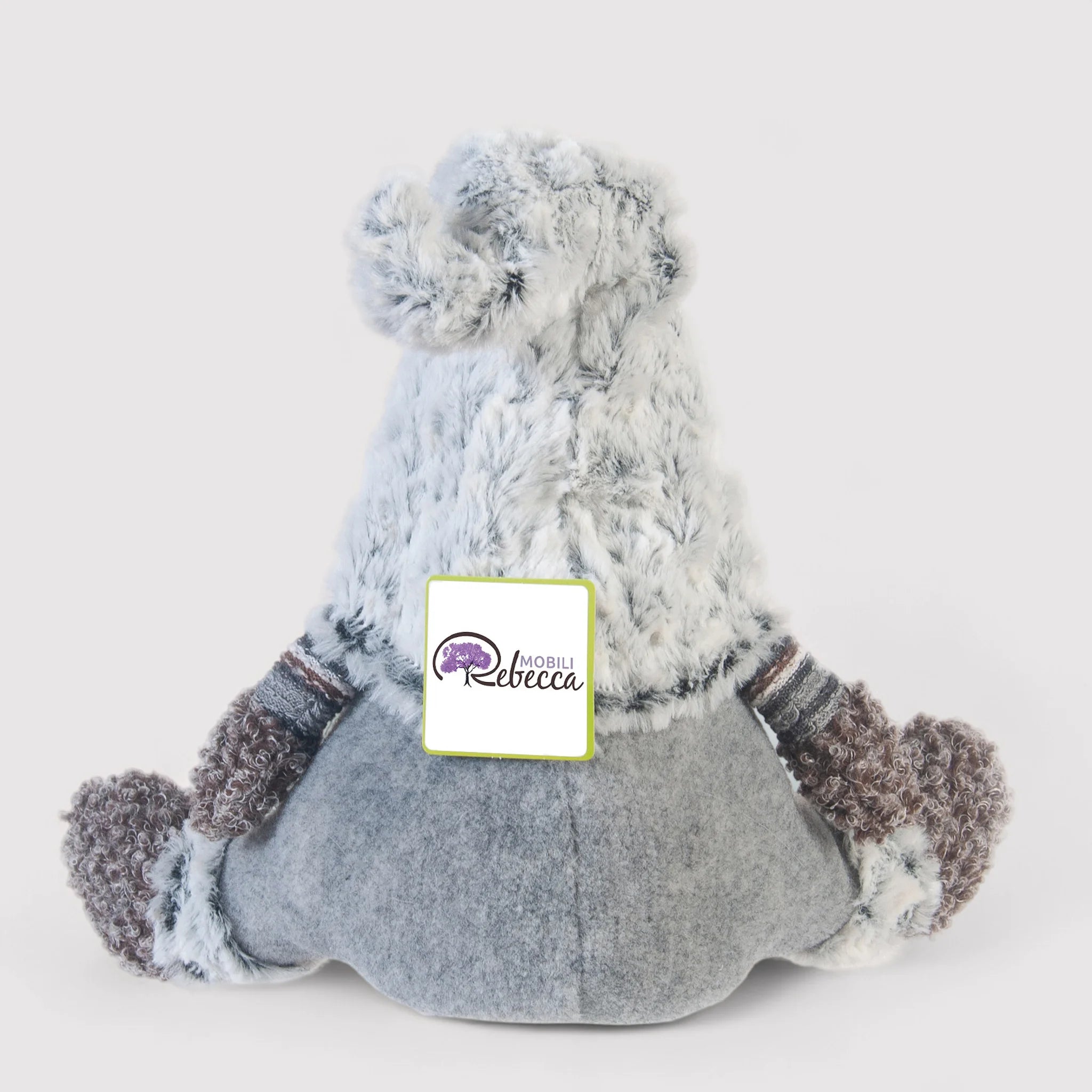 Gnomo di Natale in stoffa fermaporta grigio