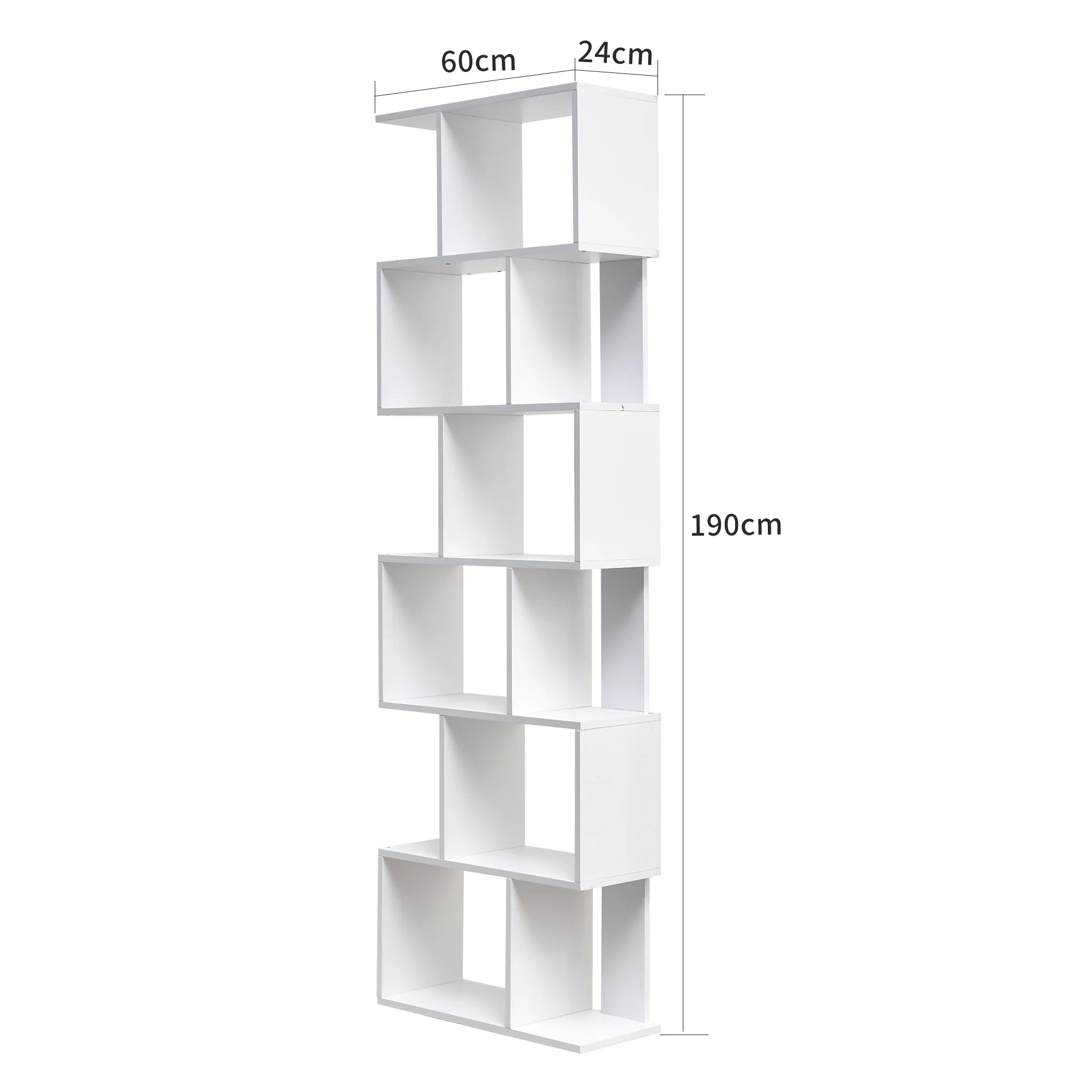 Campanula - Scaffale libreria bianco con 6 ripiani