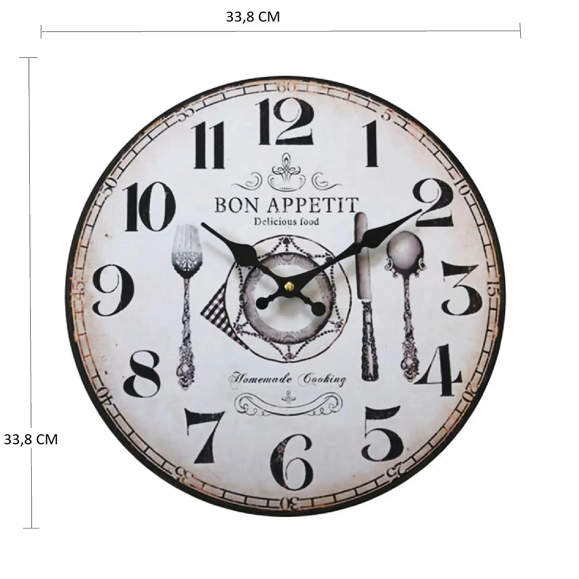 Trifoglio - Orologio da parete per cucina in stile vintage