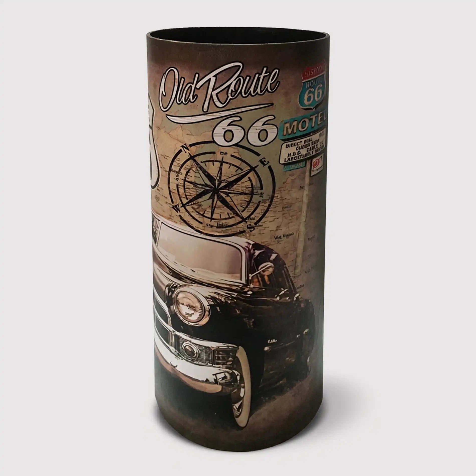 Filaggine - Portaombrelli marrone con stampa a tema rétro