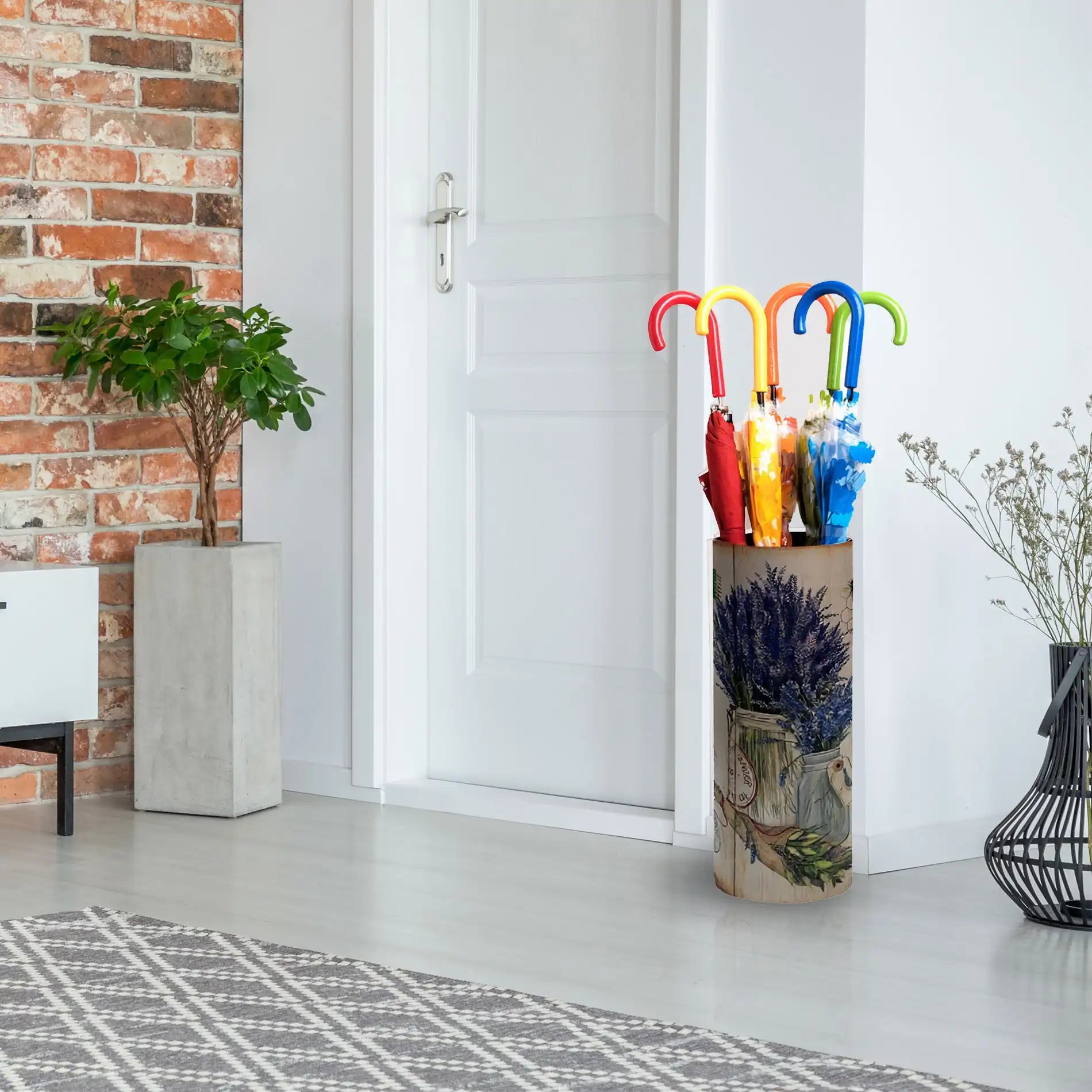 Pitosforo - Portaombrelli decorato a tema floreale