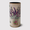 Round white umbrella stand with floral decoration