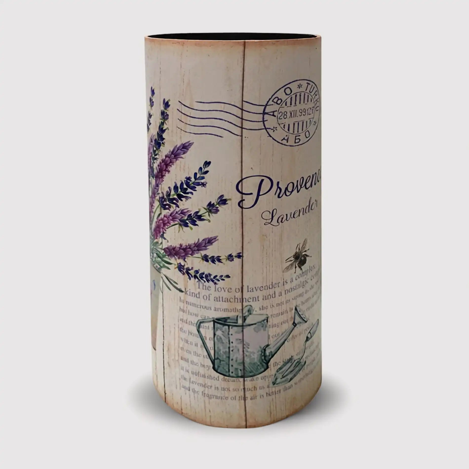 Sambuco - Portaombrelli bianco tondo con decorazione floreale