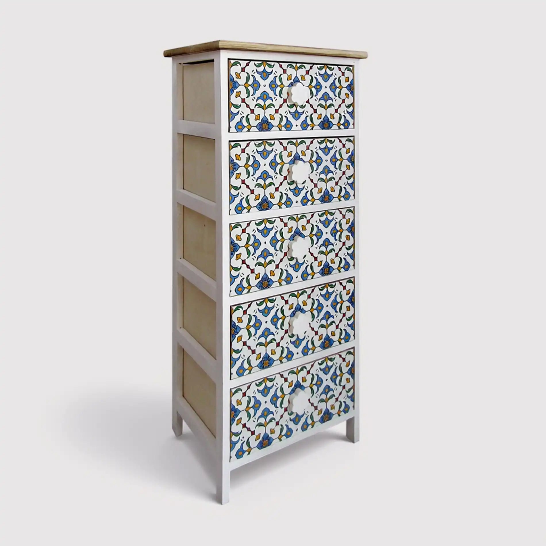 Gazania - Cassettiera per ingresso decorata con maioliche