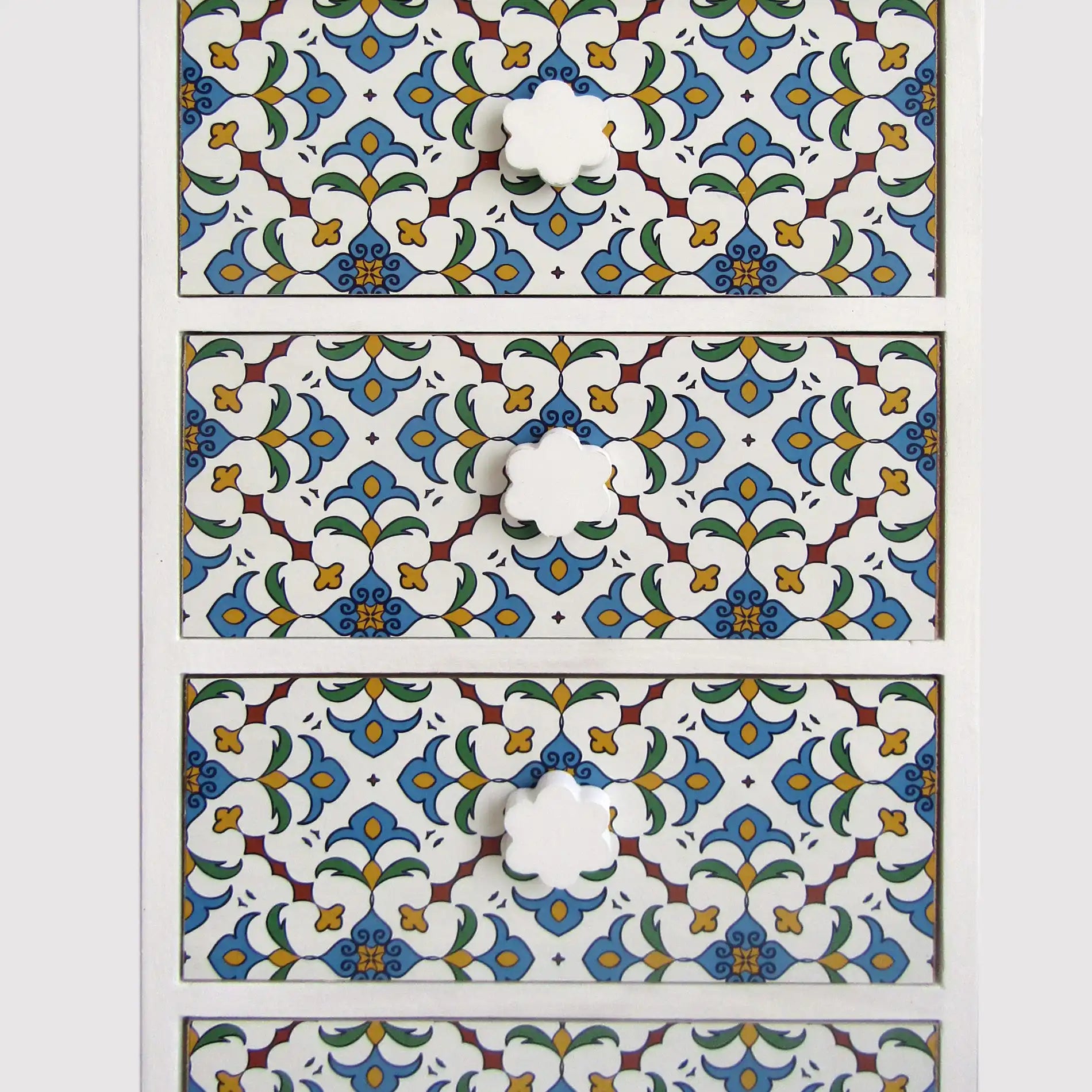 Sparto - Cassettiera in stile mediterraneo con 4 cassetti