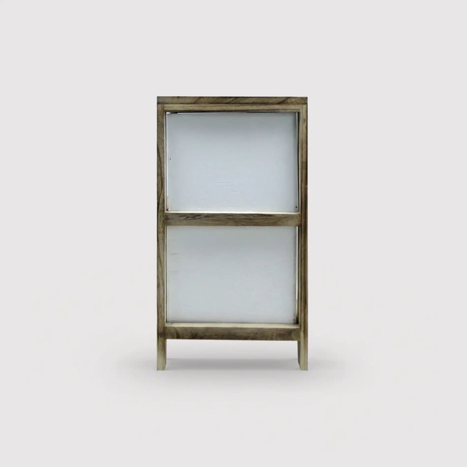 Spirea - Comodino piccolo moderno in legno con 2 cassetti