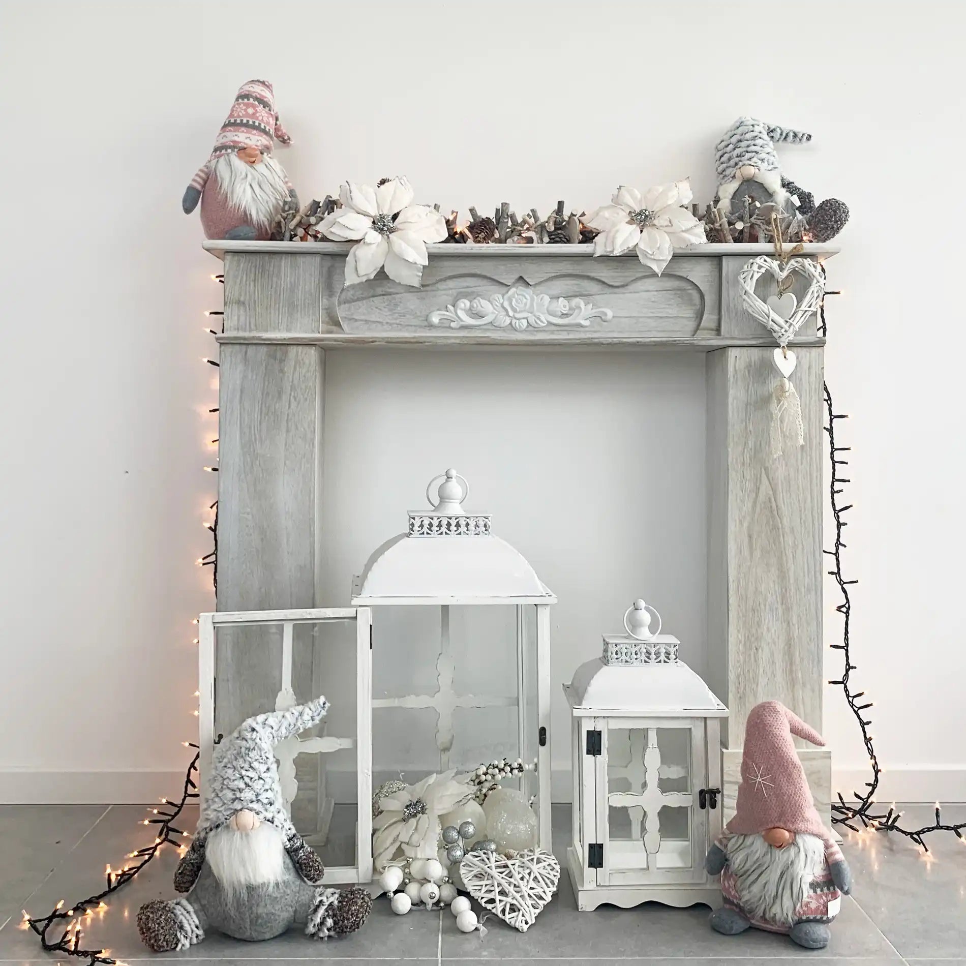 Gnomo di Natale rosa fermaporta e decorativo