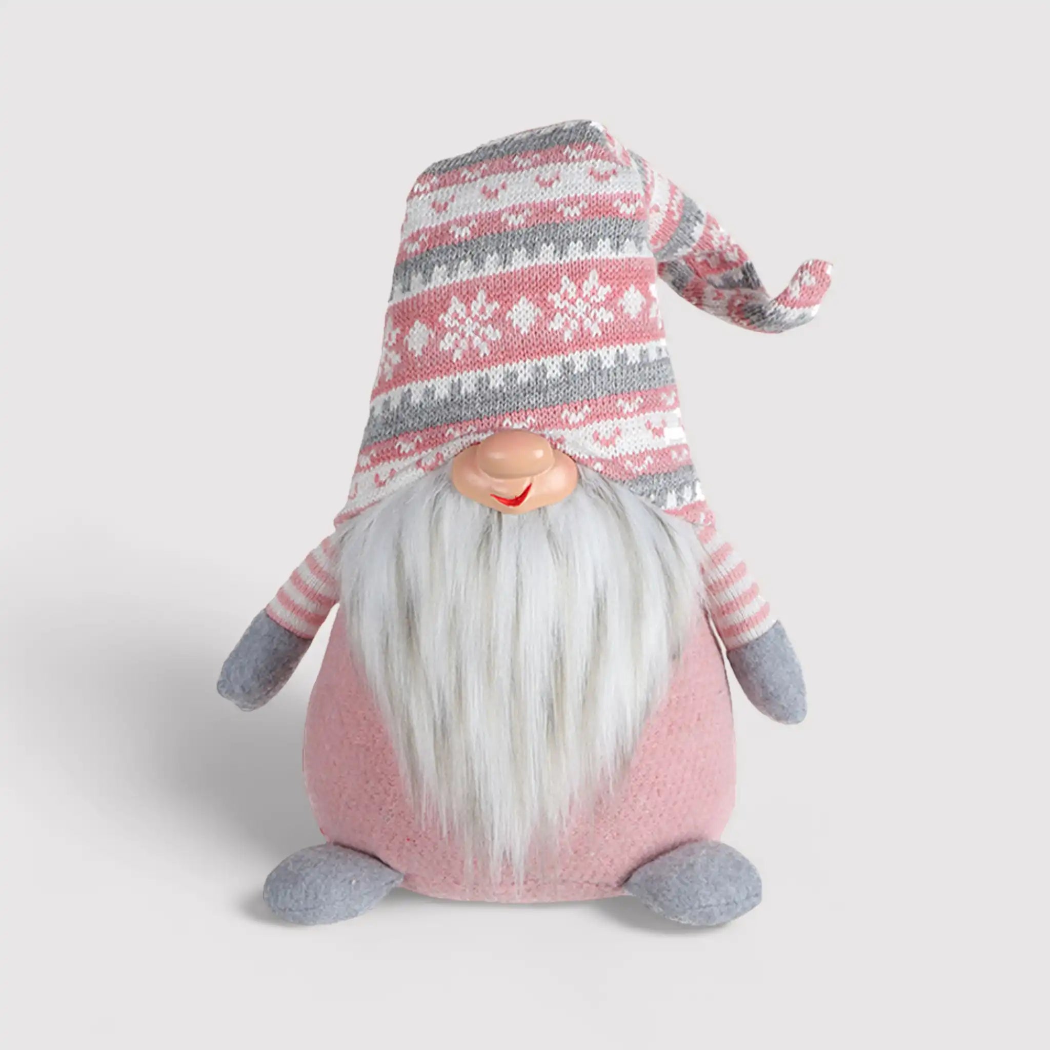 Gnomo rosa decorativo fermaporta o per caminetto