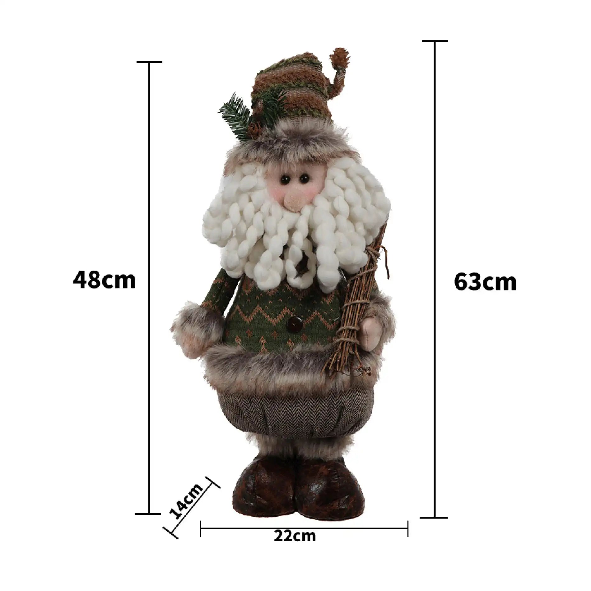 Folletto natalizio grande in stoffa da decorazione