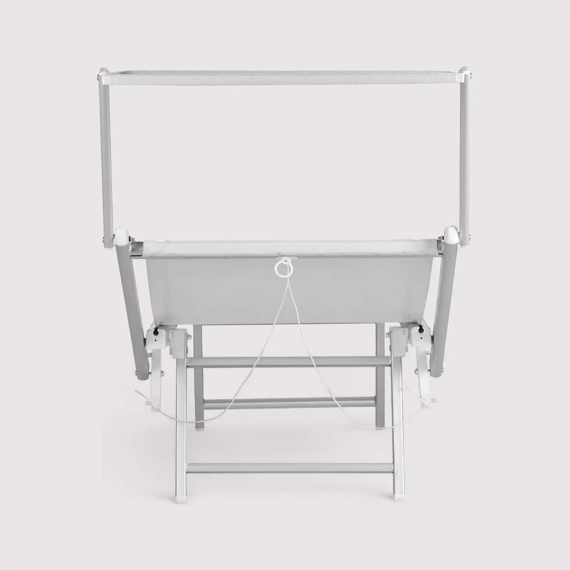 Rungia - Lettino prendisole bianco con tettuccio reclinabile