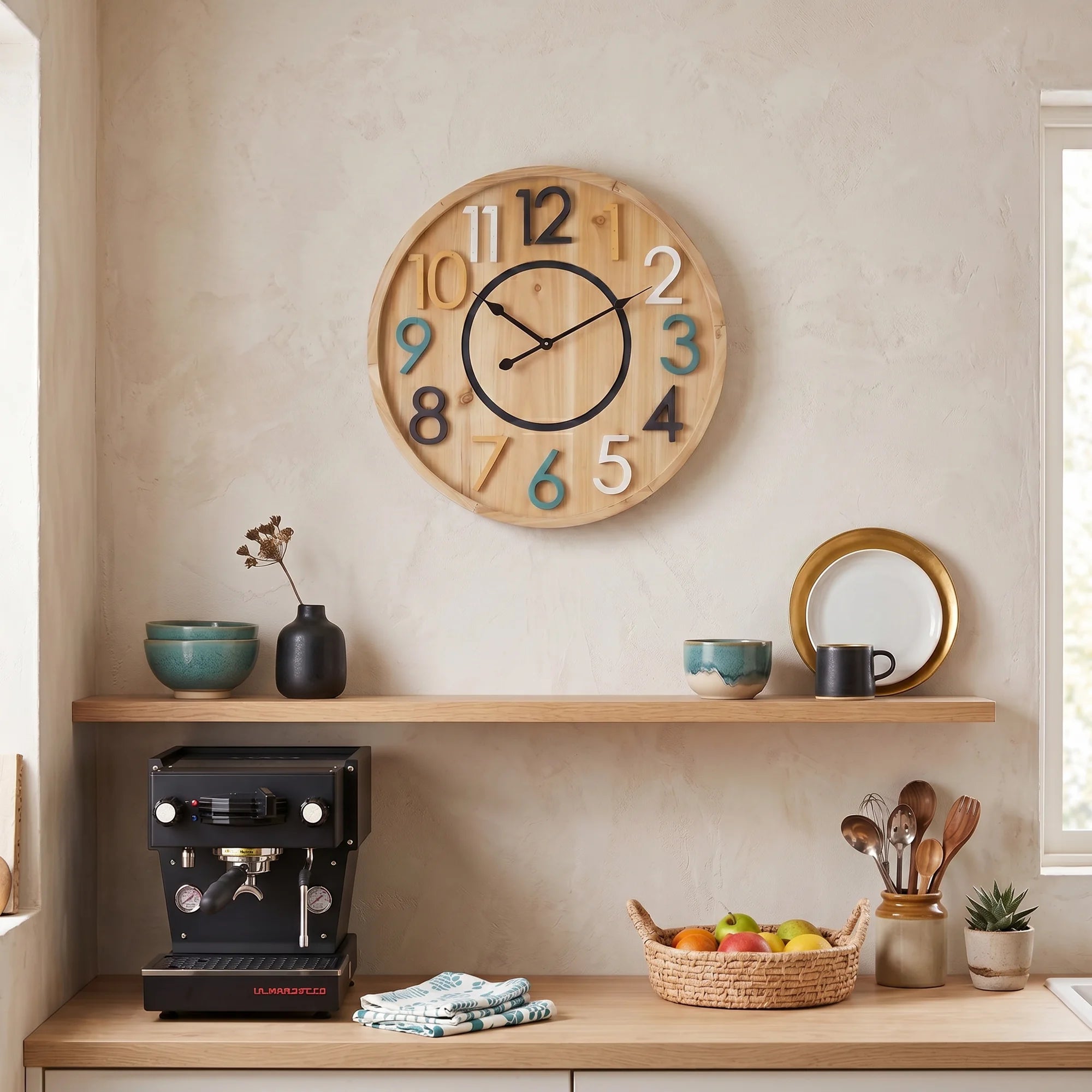 Kigelia - Orologio in stile scandinavo con numeri colorati