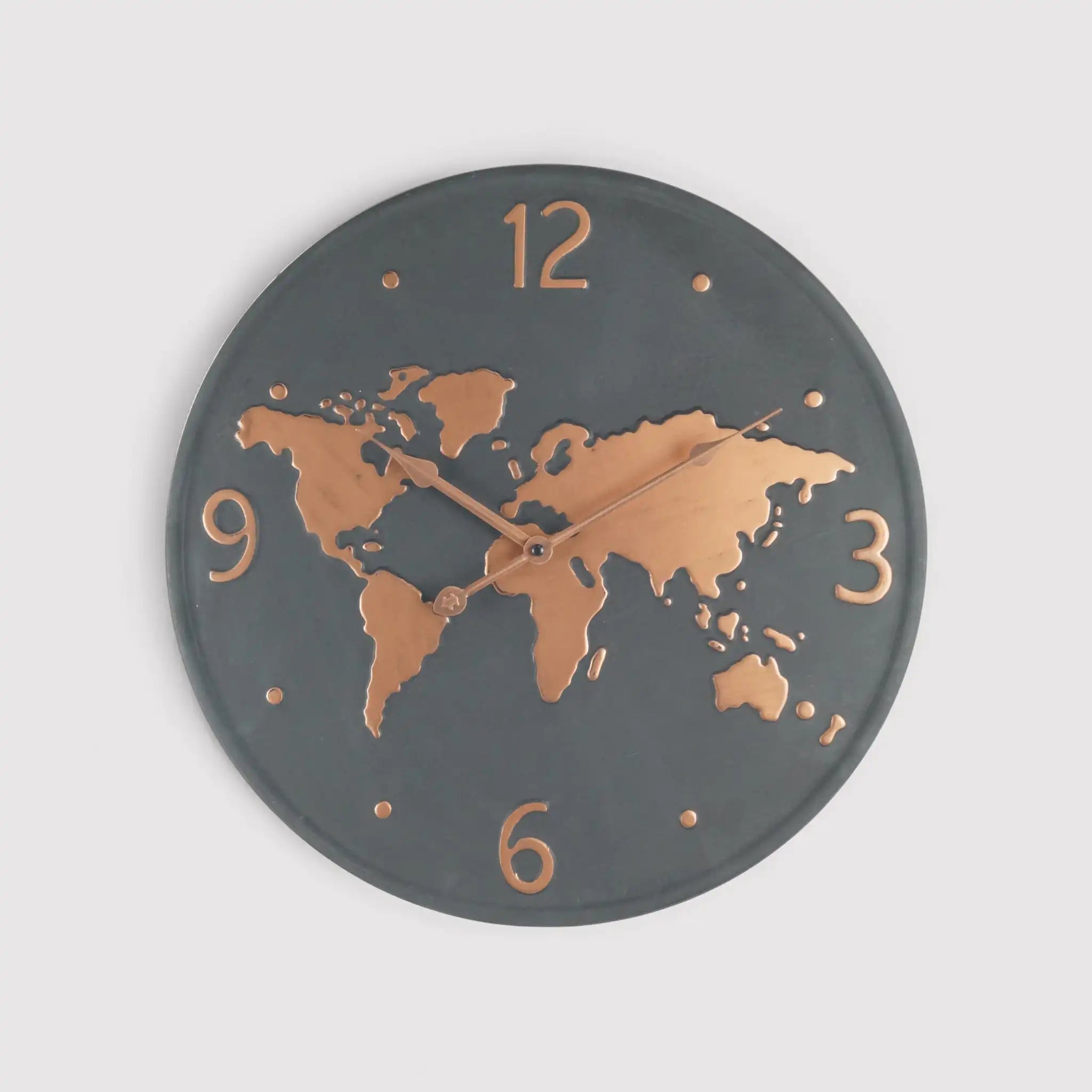 Pitomba - Orologio nero in metallo con mappamondo