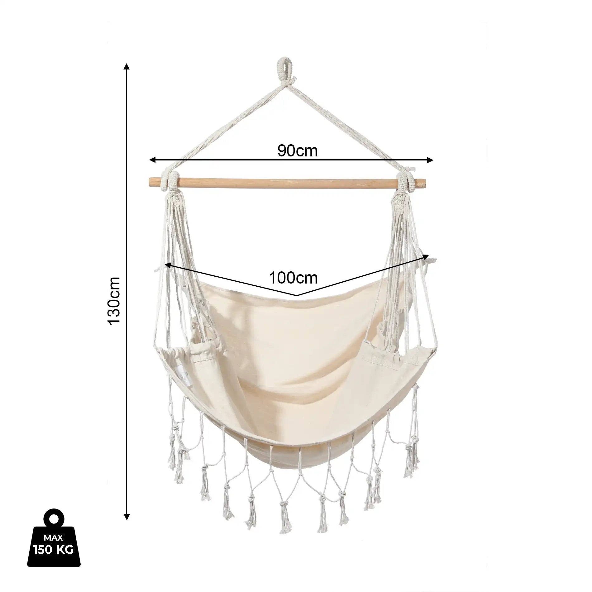 Edera - Silla colgante estilo boho para exterior o interior