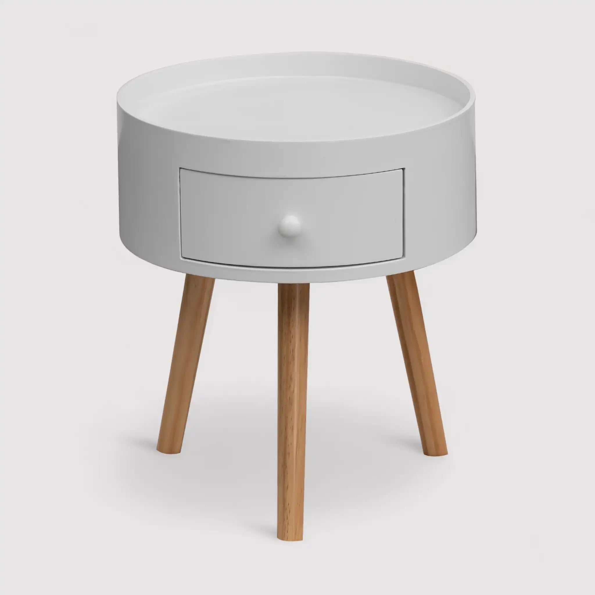 Ciclamino - Comodino tondo in stile scandinavo