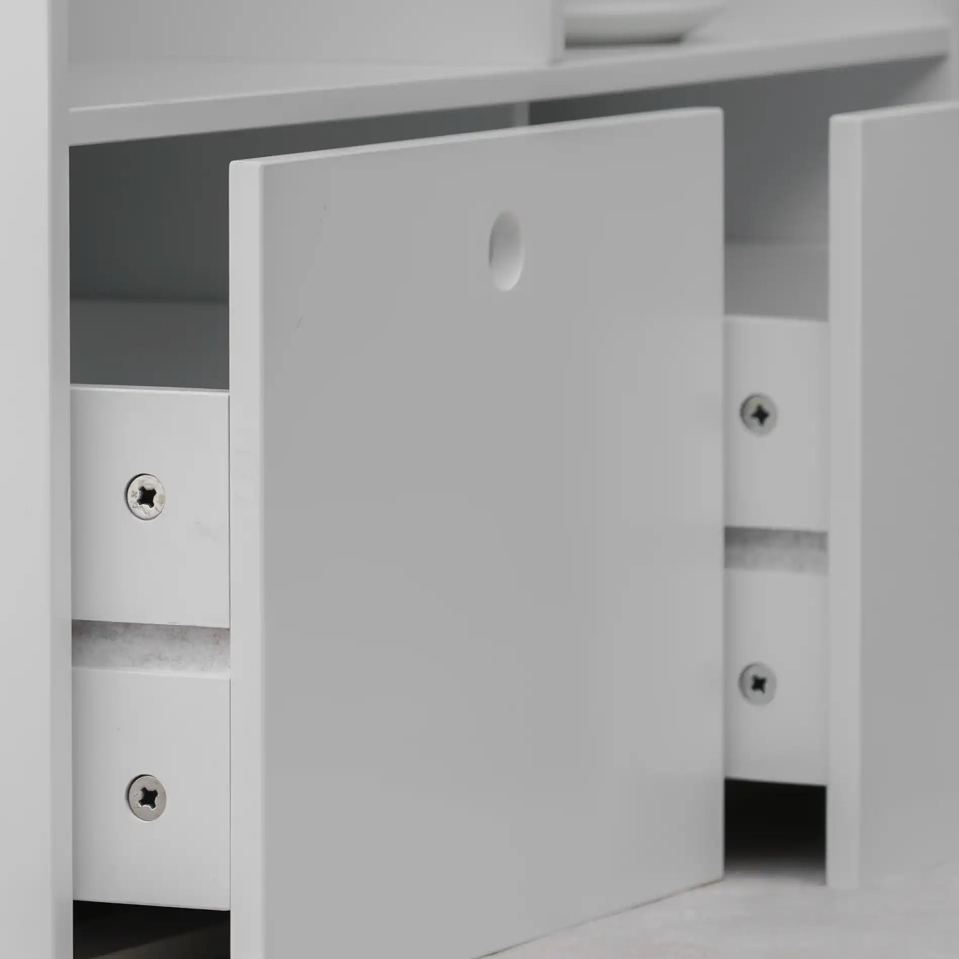 Corokia - Libreria montessoriana bianca con 2 scaffali e 2 cassetti