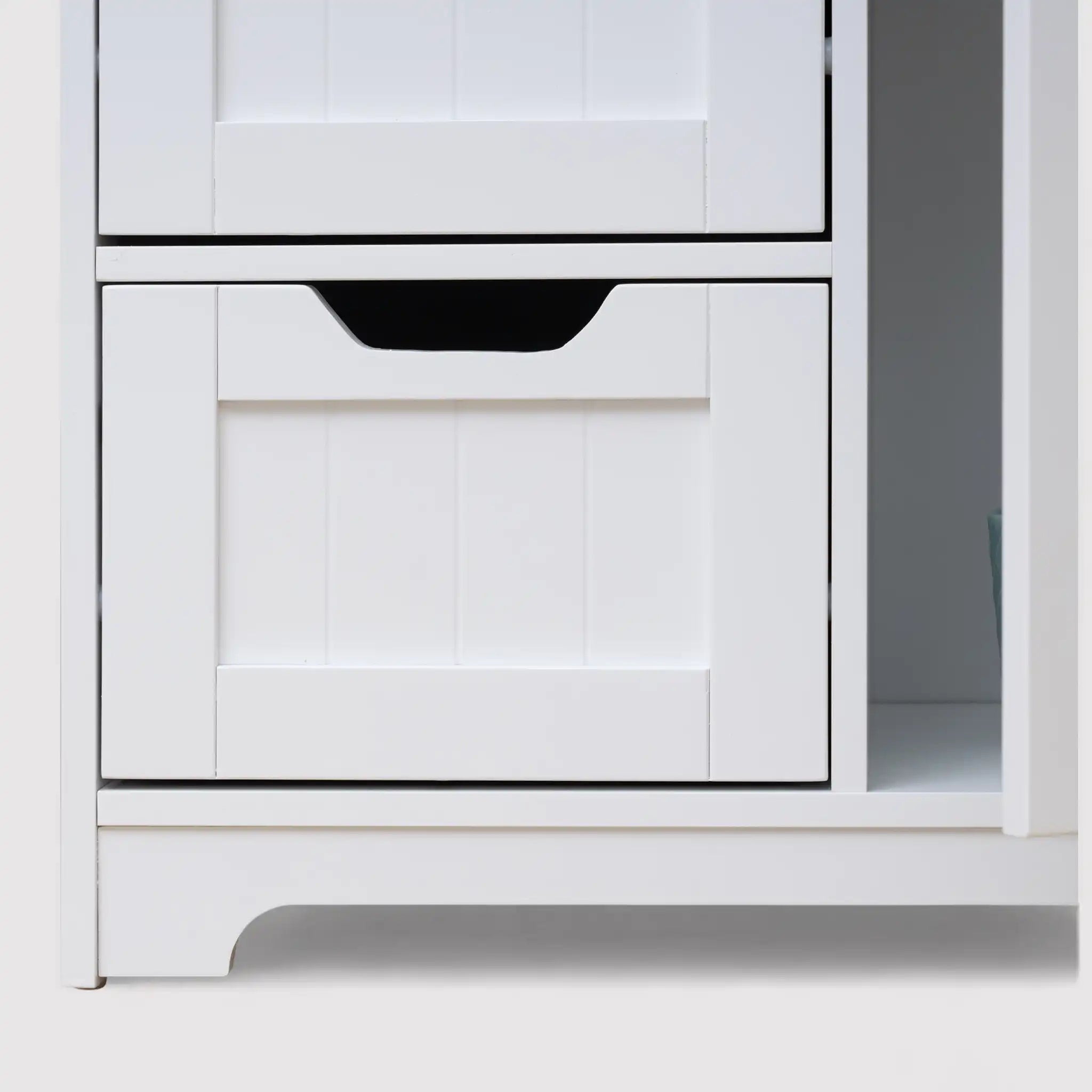 Hoya - Armadietto multiuso bianco con 1 anta e 4 cassetti