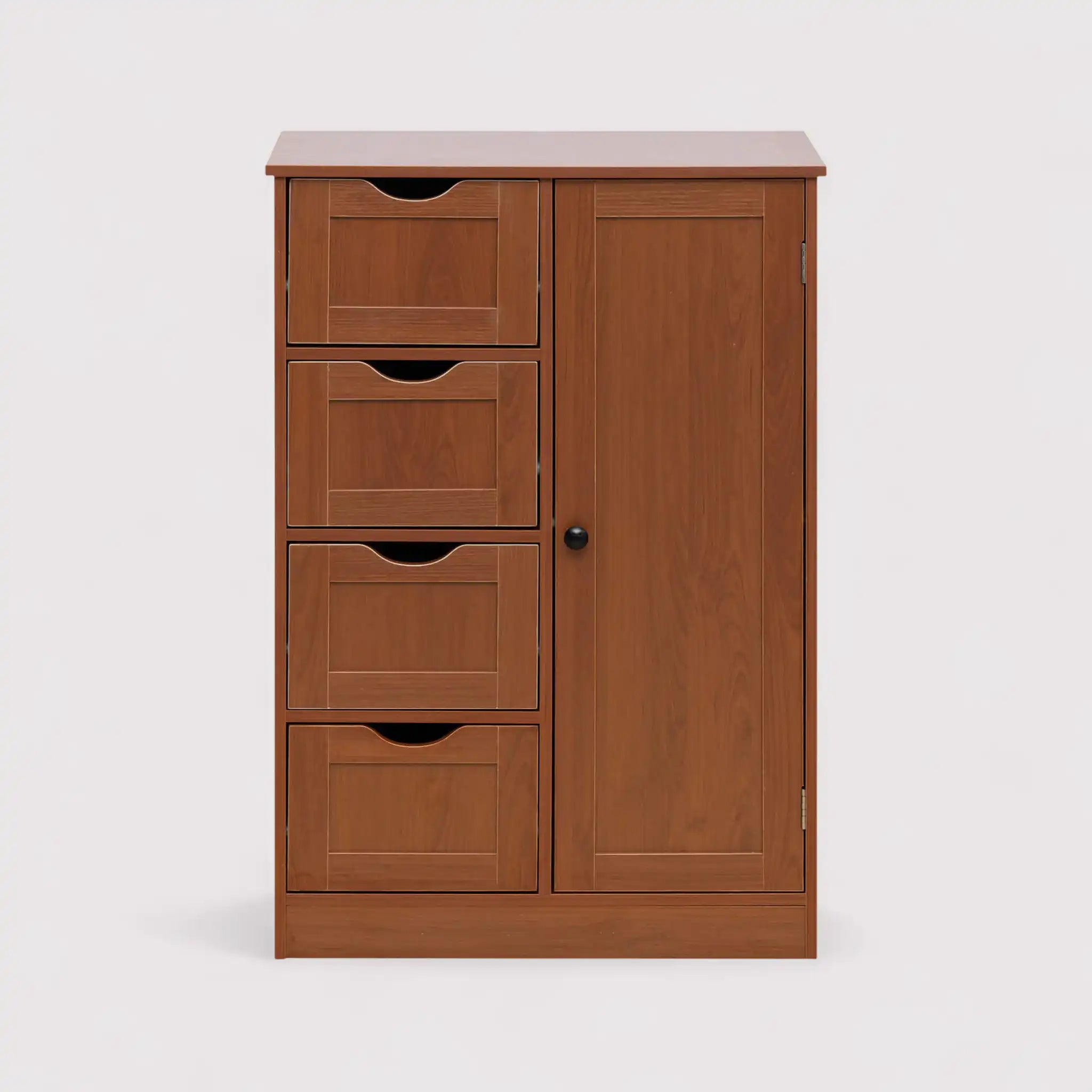 Namar - Armadietto autoportante marrone con 1 anta e 4 cassetti