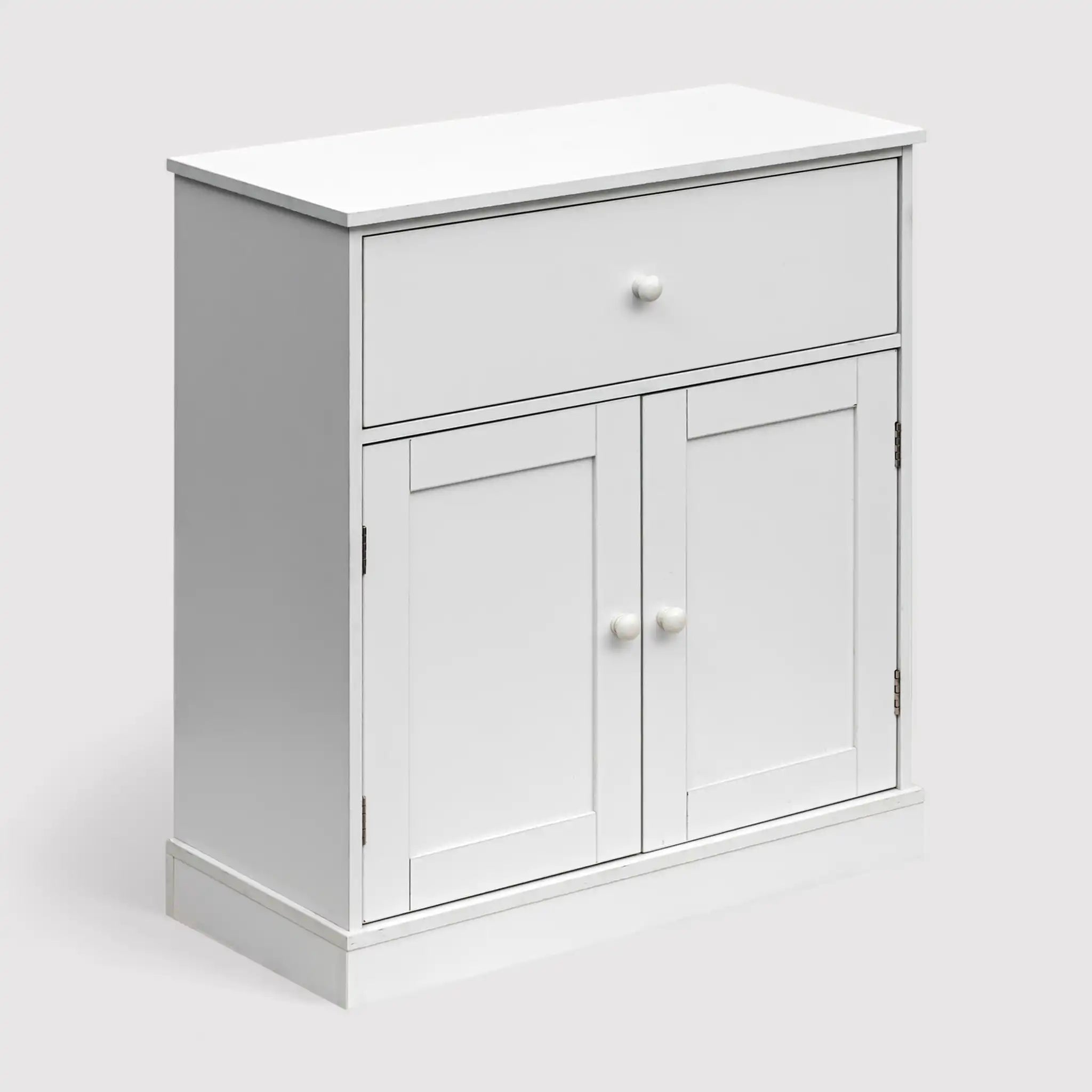 Vasaka - Armadietto bianco con 2 ante e un cassetto