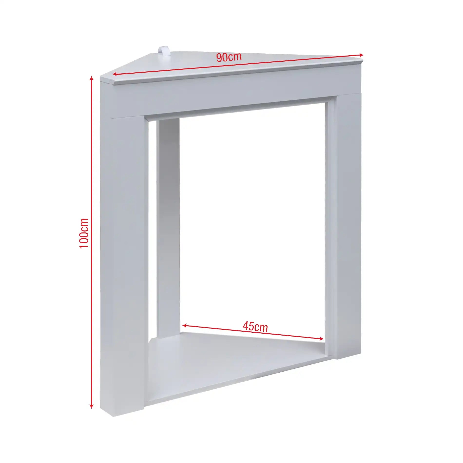 Cosmea - Finto camino ad angolo bianco in stile moderno