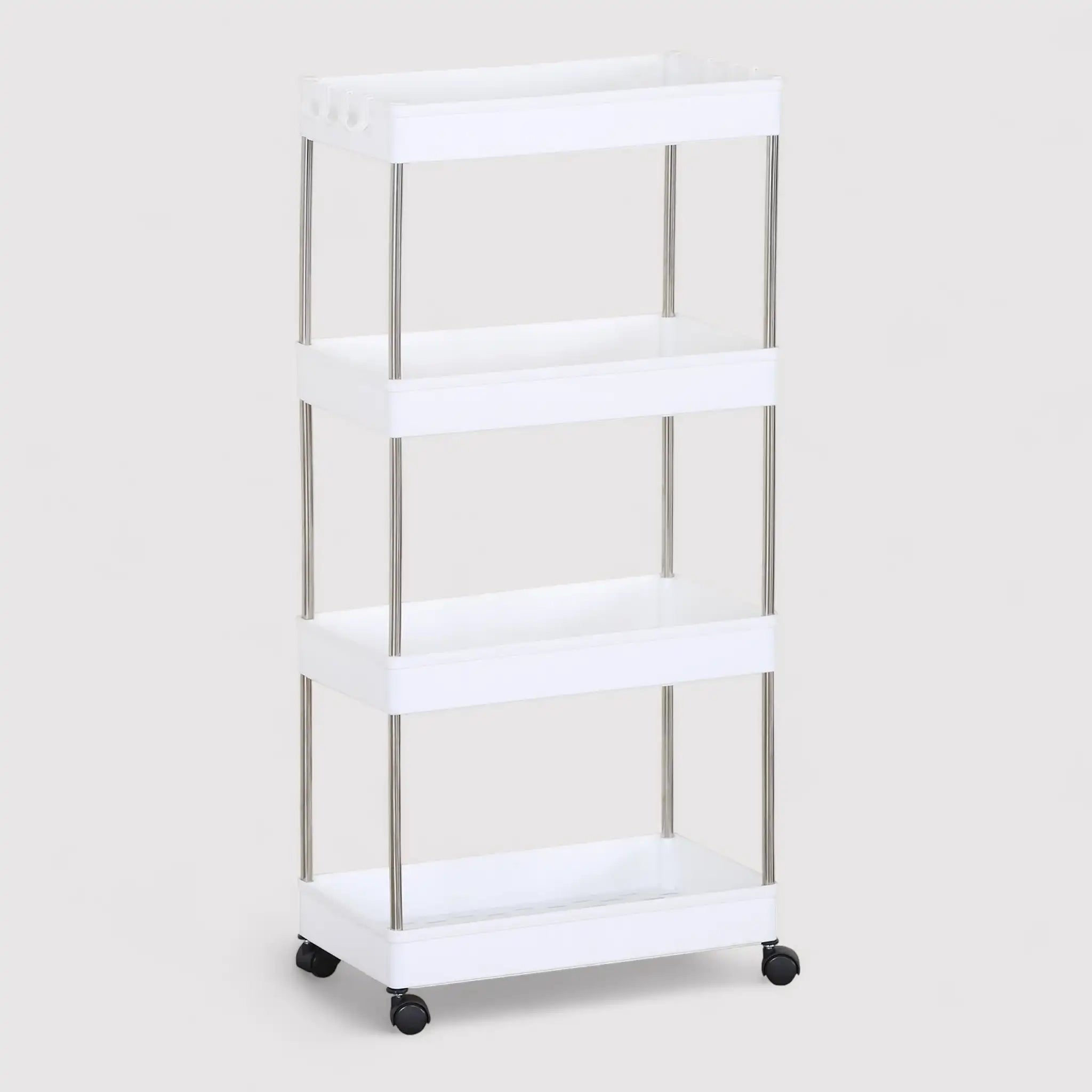 Pratolina - Carrello portaoggetti salvaspazio con 4 ripiani