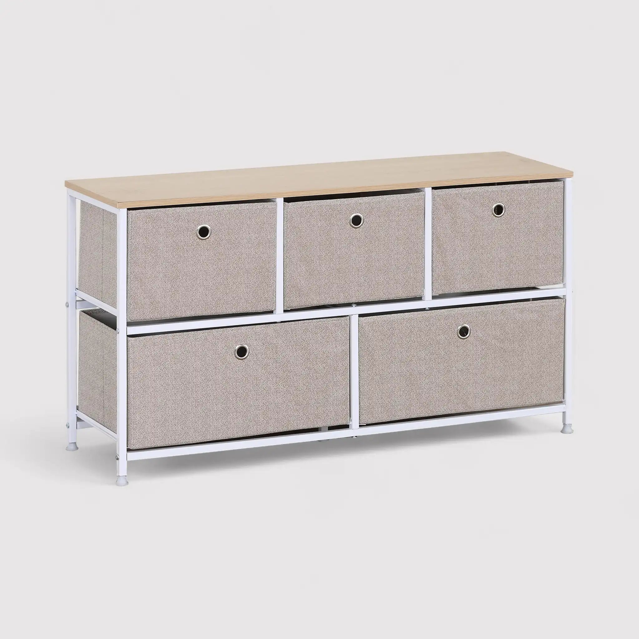 Cataria - Cassettiera bassa in metallo con 5 cassetti