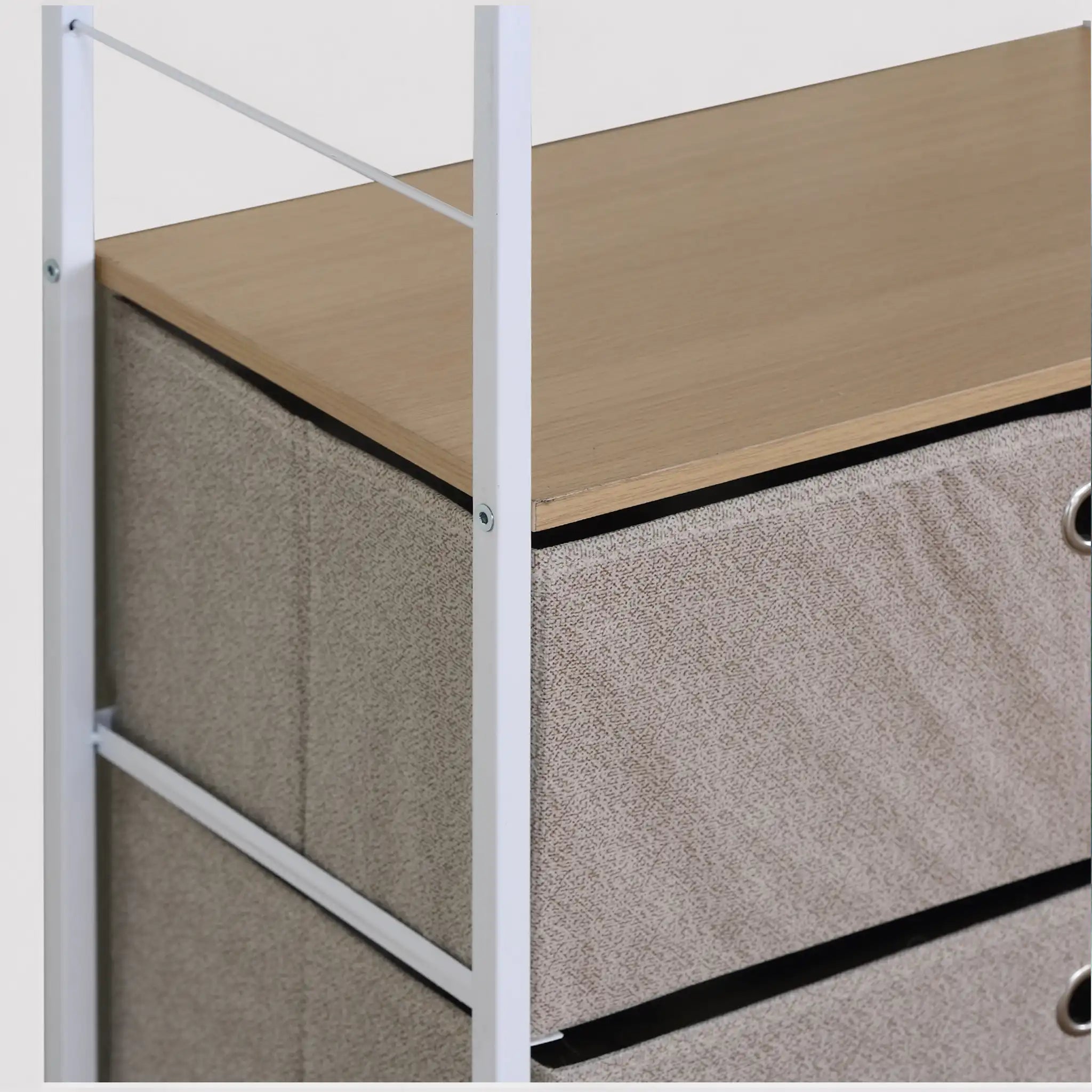 Hatiora - Mobile portaoggetti con 2 cassetti pieghevoli