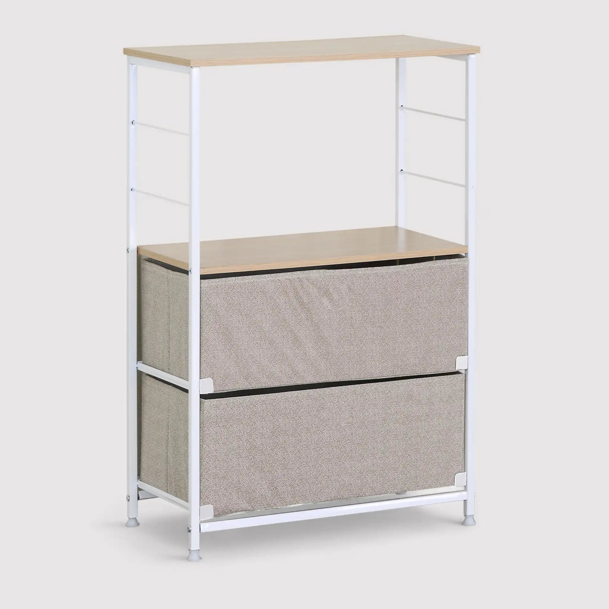 Hatiora - Mobile portaoggetti con 2 cassetti pieghevoli