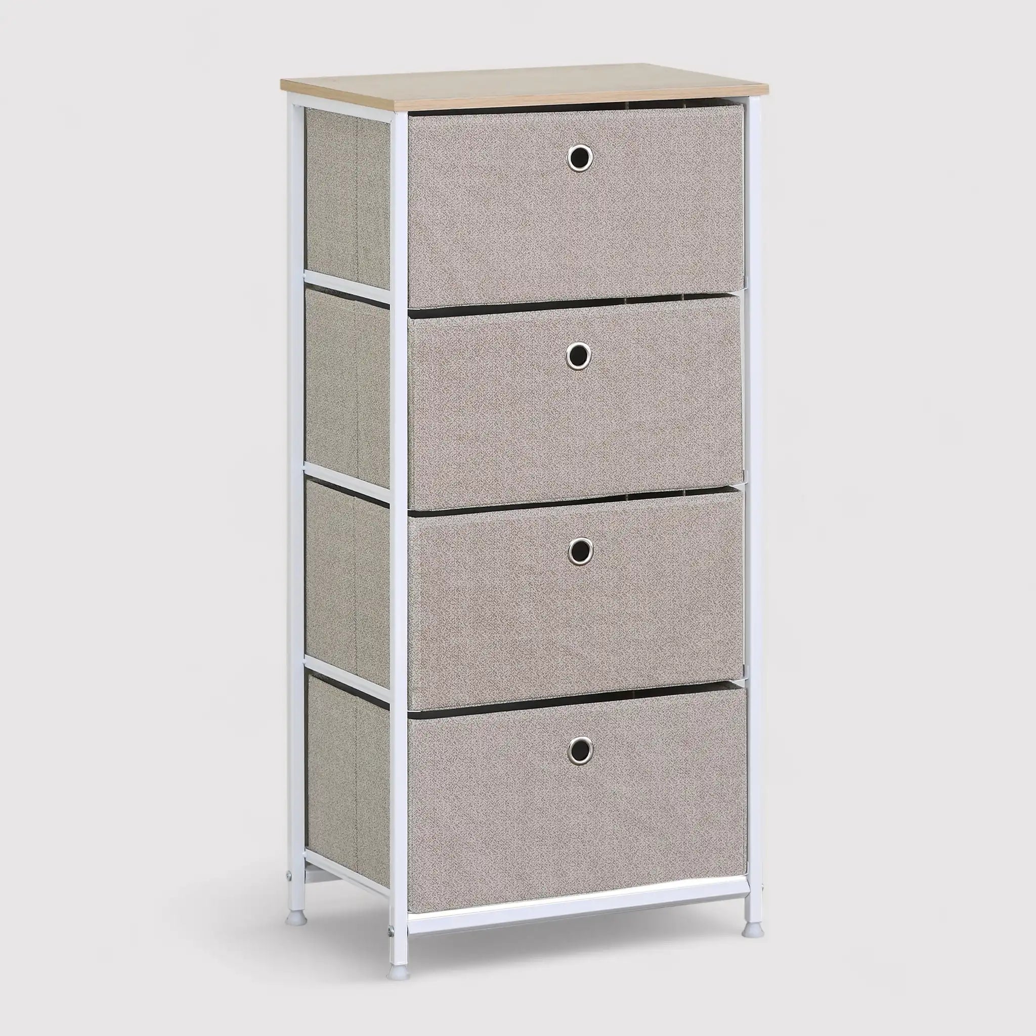 Makoi - Cassettiera multiuso con 4 cassetti pieghevoli