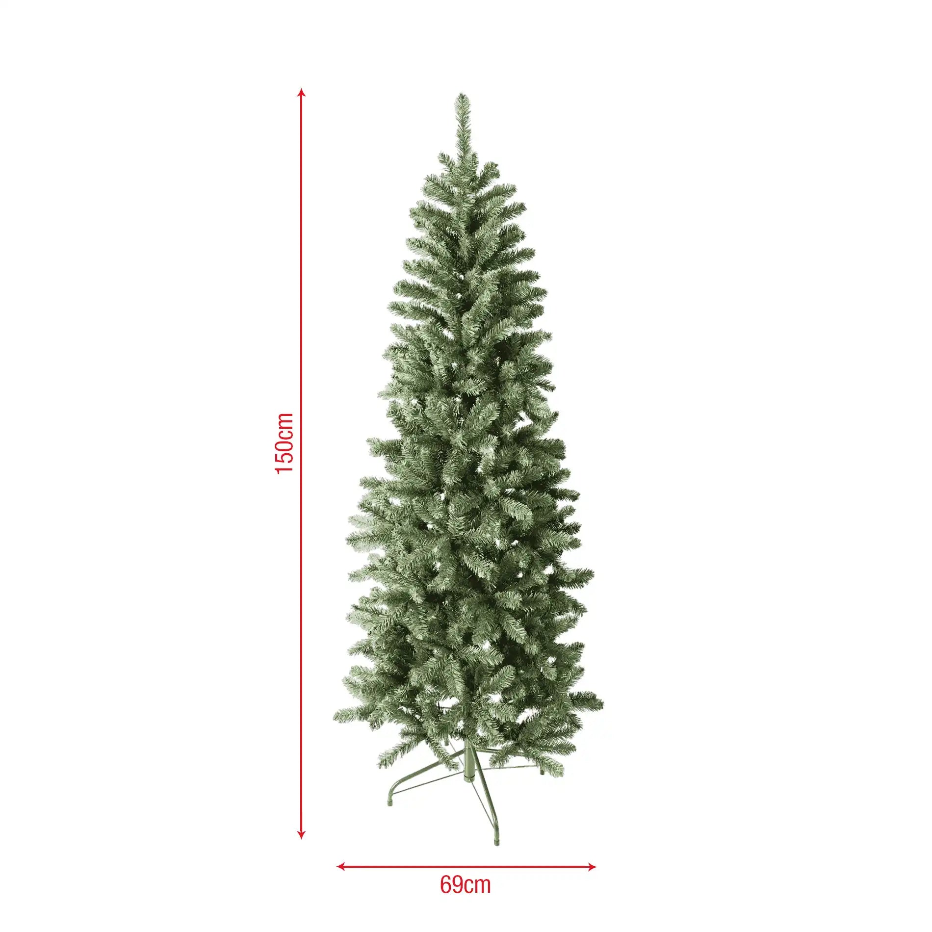Fuwara - Albero di natale slim artificiale verde H 150 cm