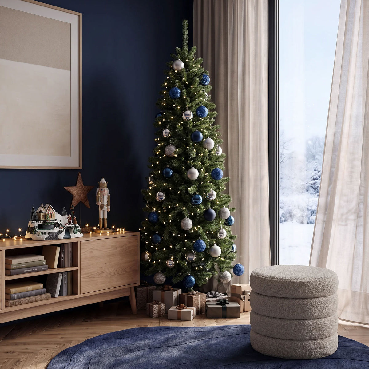 Imbat - Sapin de Noël vert classique et mince H 180 cm