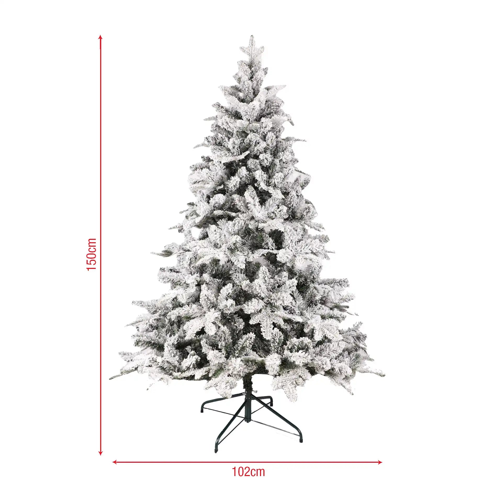 Jadeit - Albero di natale innevato folto e da decorare H 150 cm