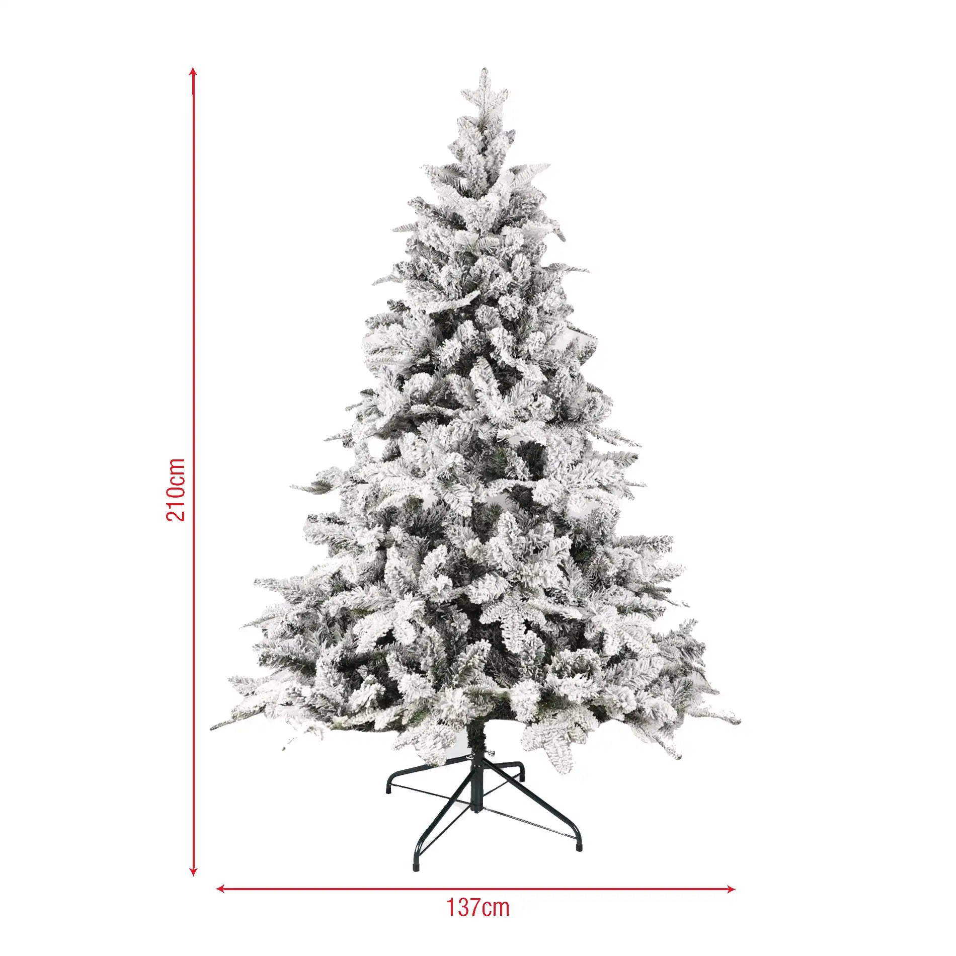 Disten - Árbol de Navidad grande y frondoso con nieve H 210 cm