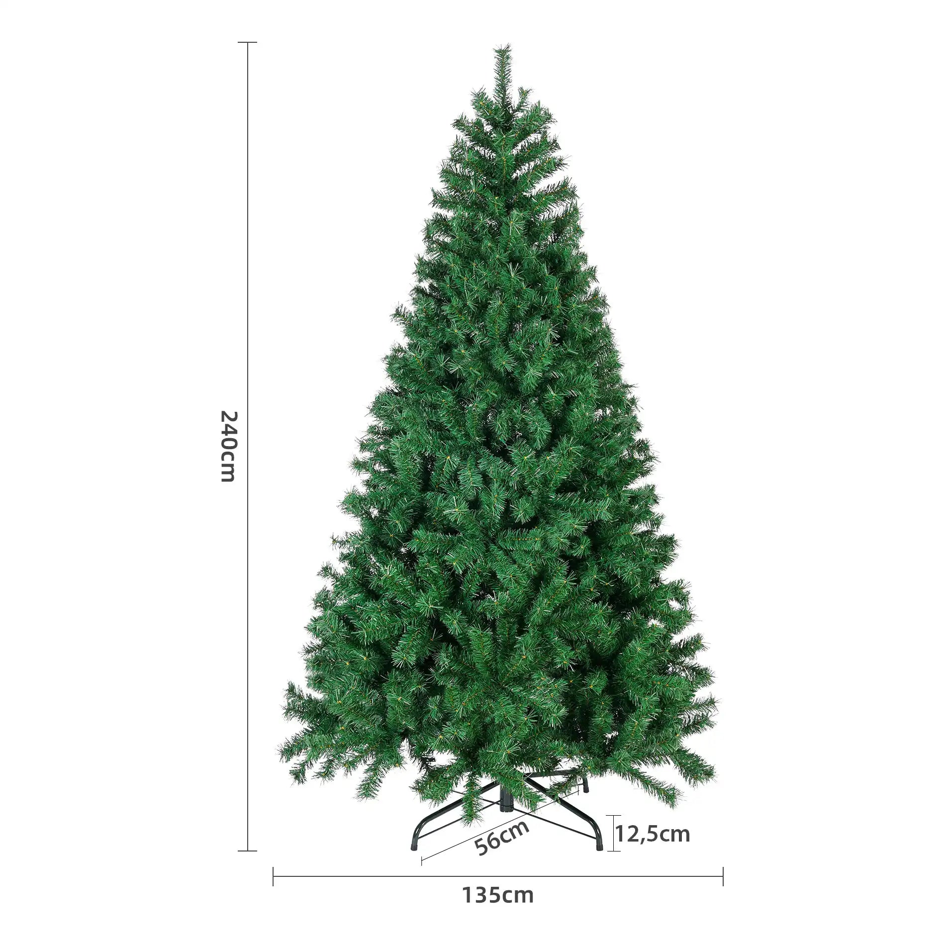 Kyeon - Albero di Natale artificiale verde grande H 240 cm