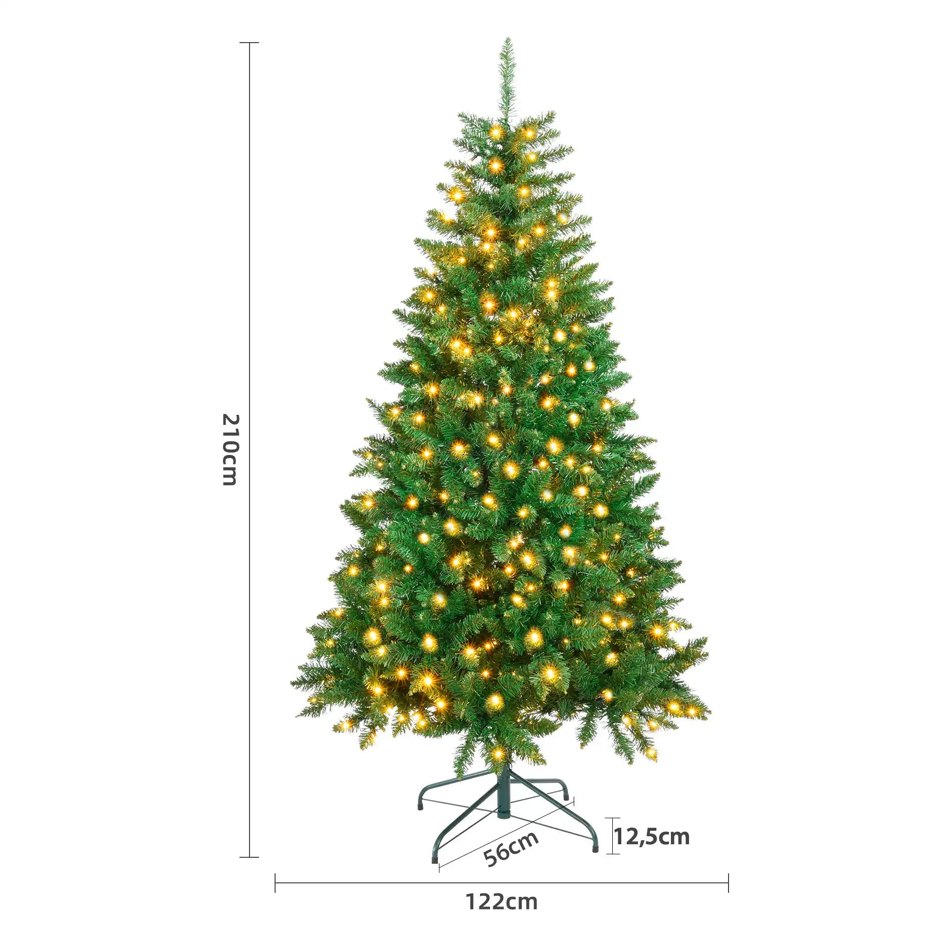 Nakhil - Albero di Natale verde con luci a led H 210 cm