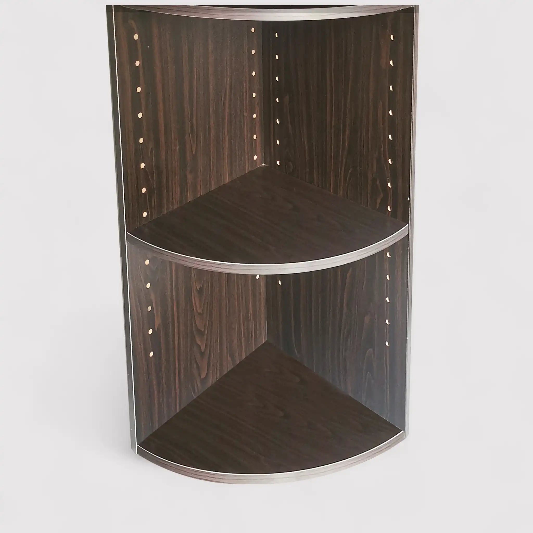 Garrya - Libreria angolare da terra marrone wenge con 3 ripiani