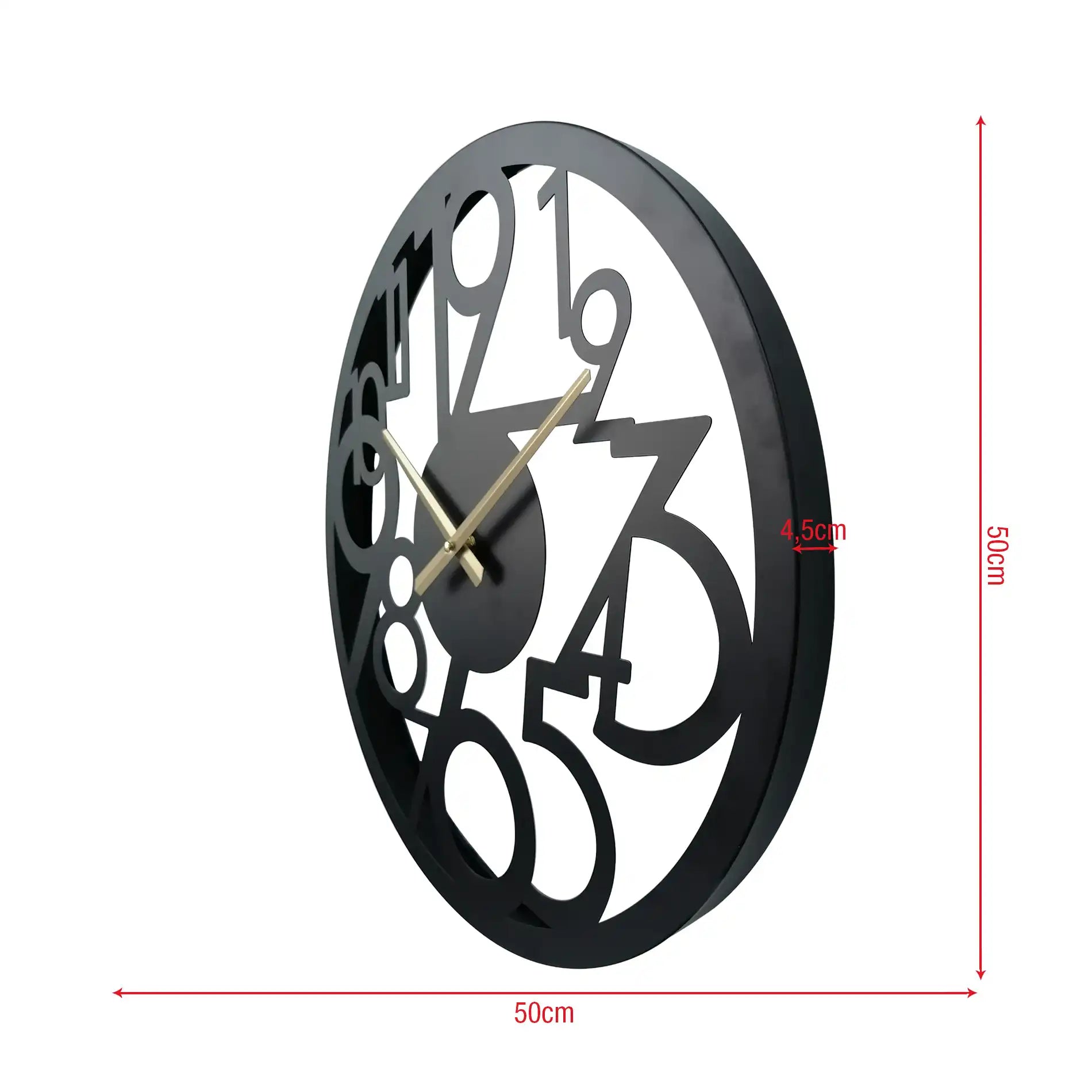 Falangio - Orologio da parete grande con numeri sparsi