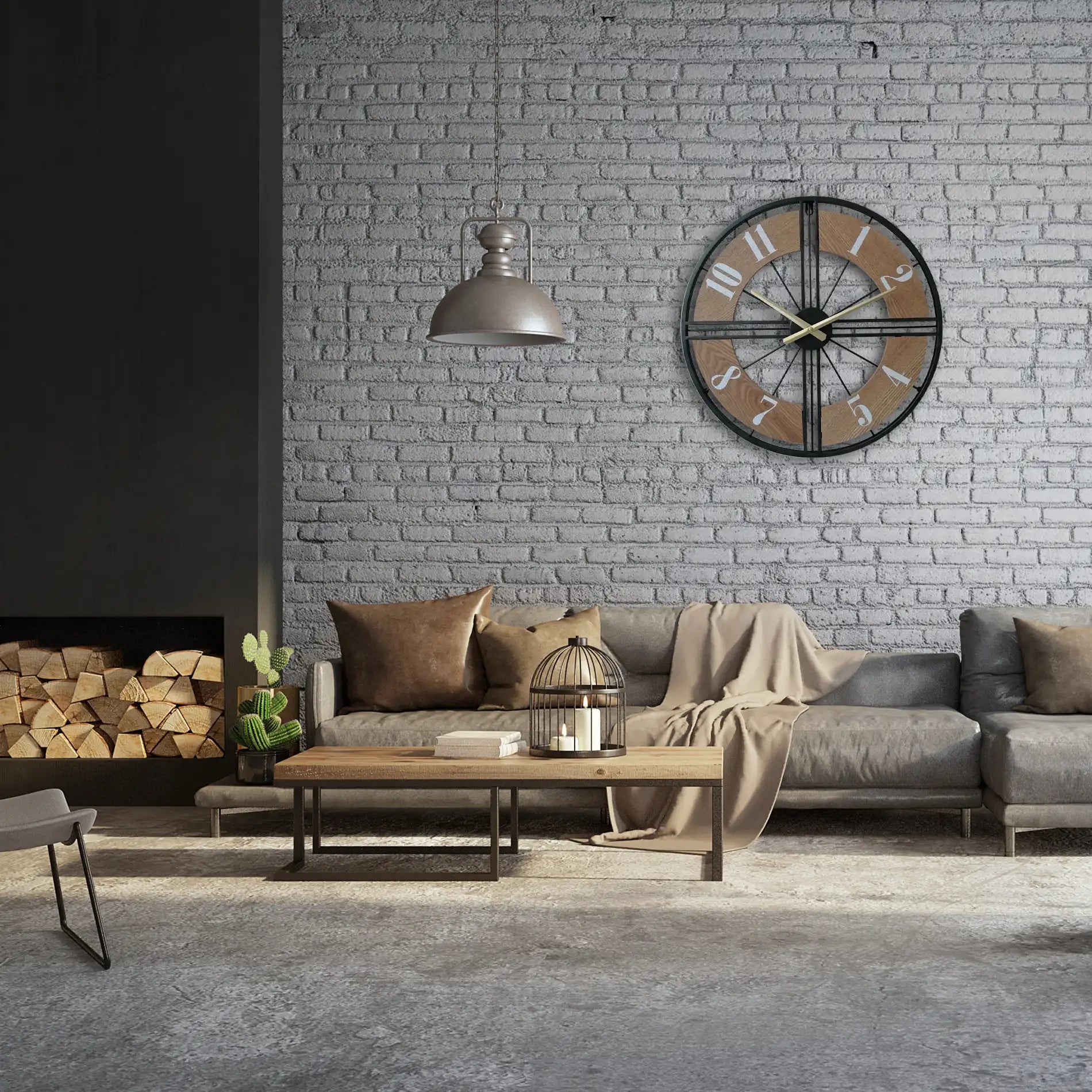 Coleo - Orologio da parete grande con design a ruota