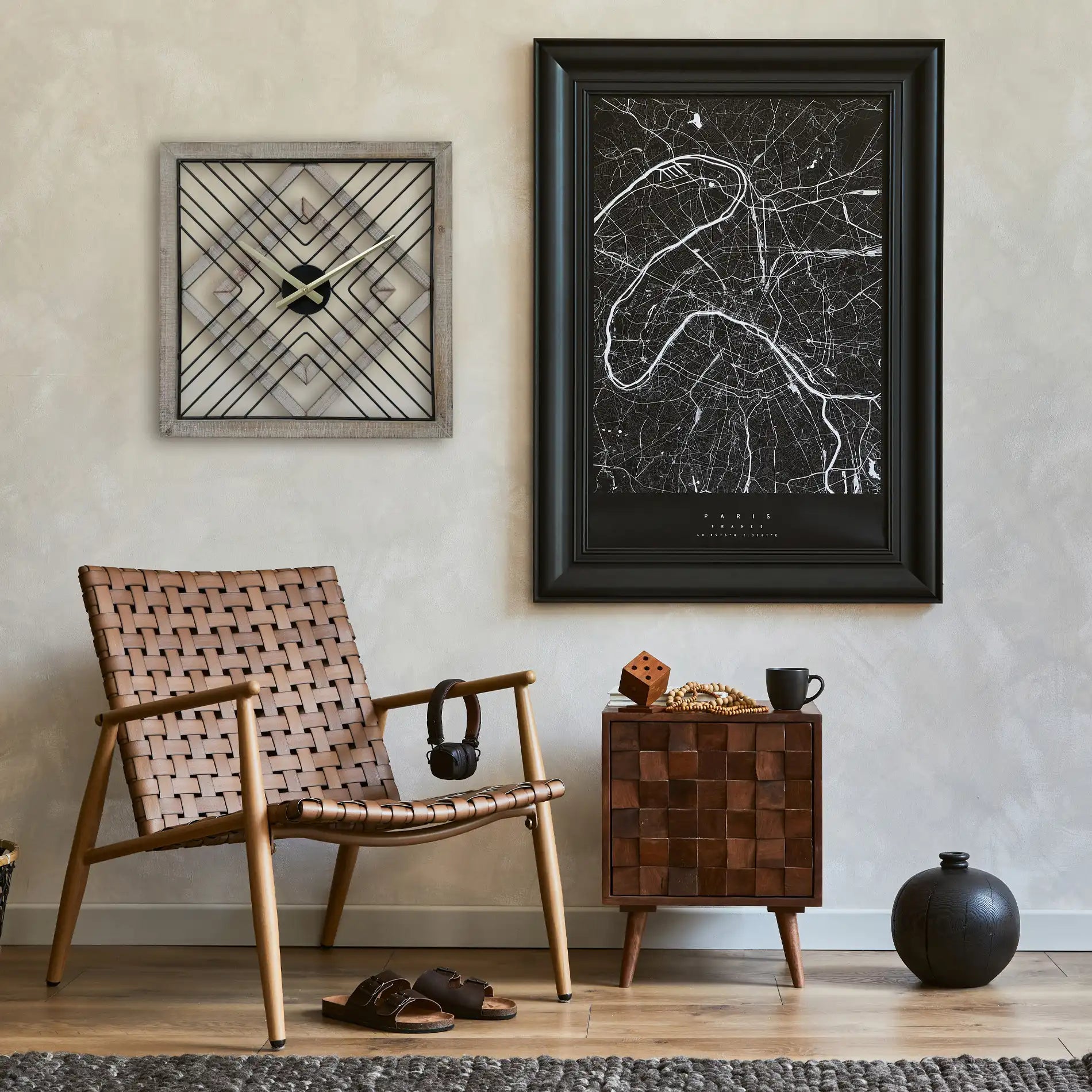 Bouvard - Orologio quadrato da parete in stile moderno