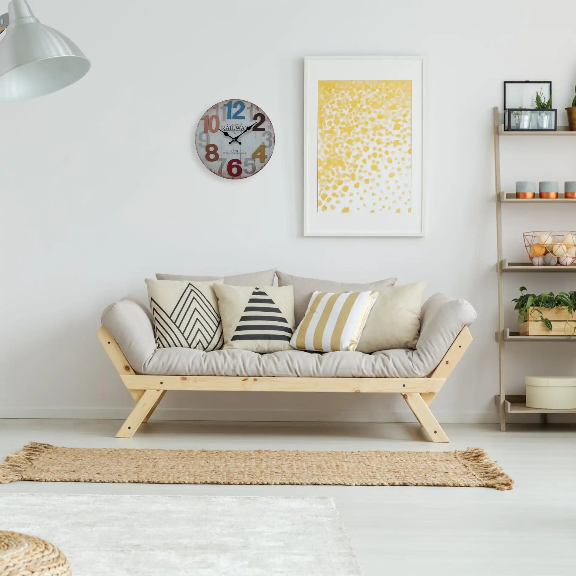 Astilbe - Orologio da parete con numeri colorati