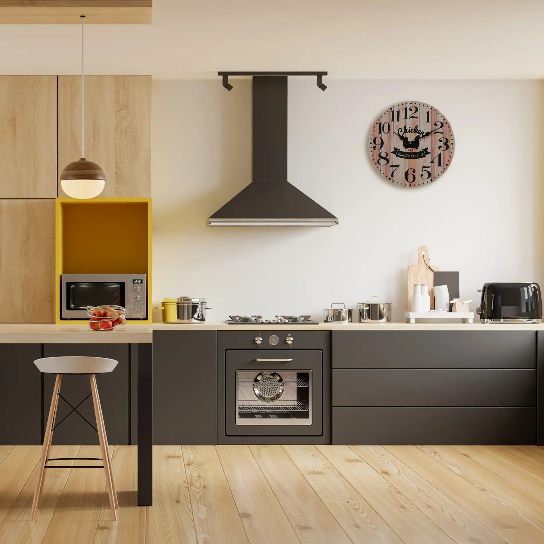 Lampranto - Orologio color legno in stile vintage