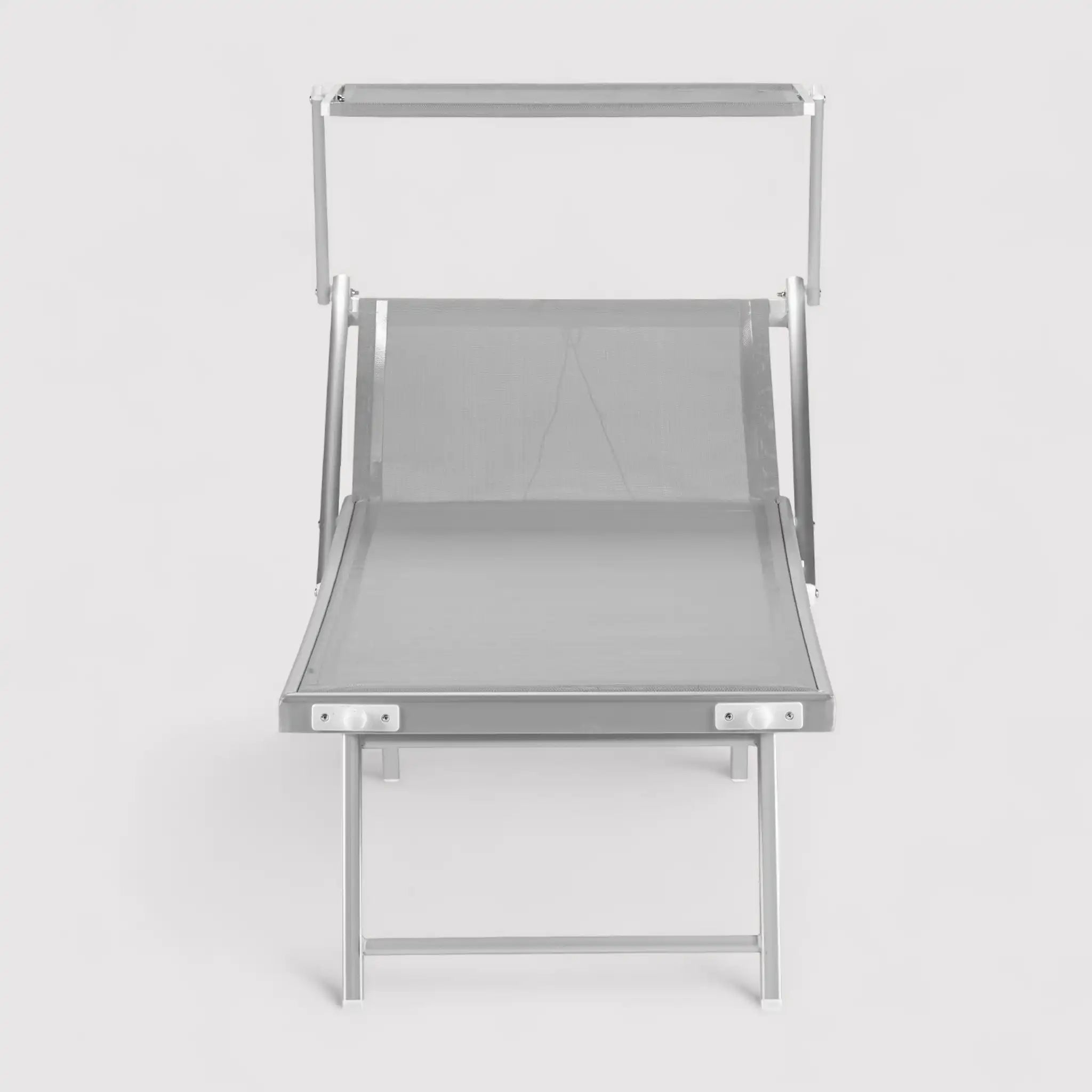 Taxus - Sdraio prendisole grigia pieghevole con tettuccio regolabile