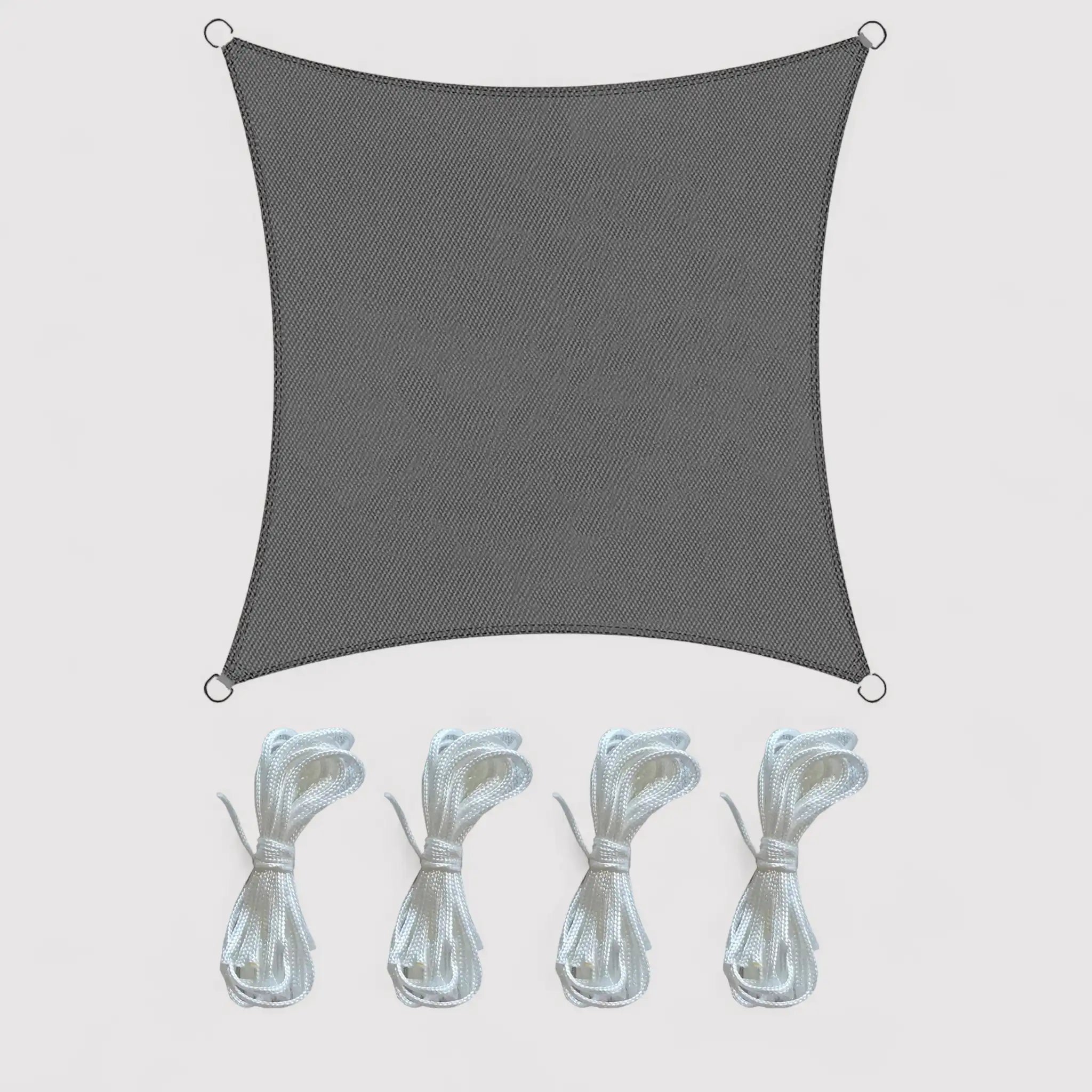 Shara - Vela quadrata grigia 3,6x3,6 mt per esterni