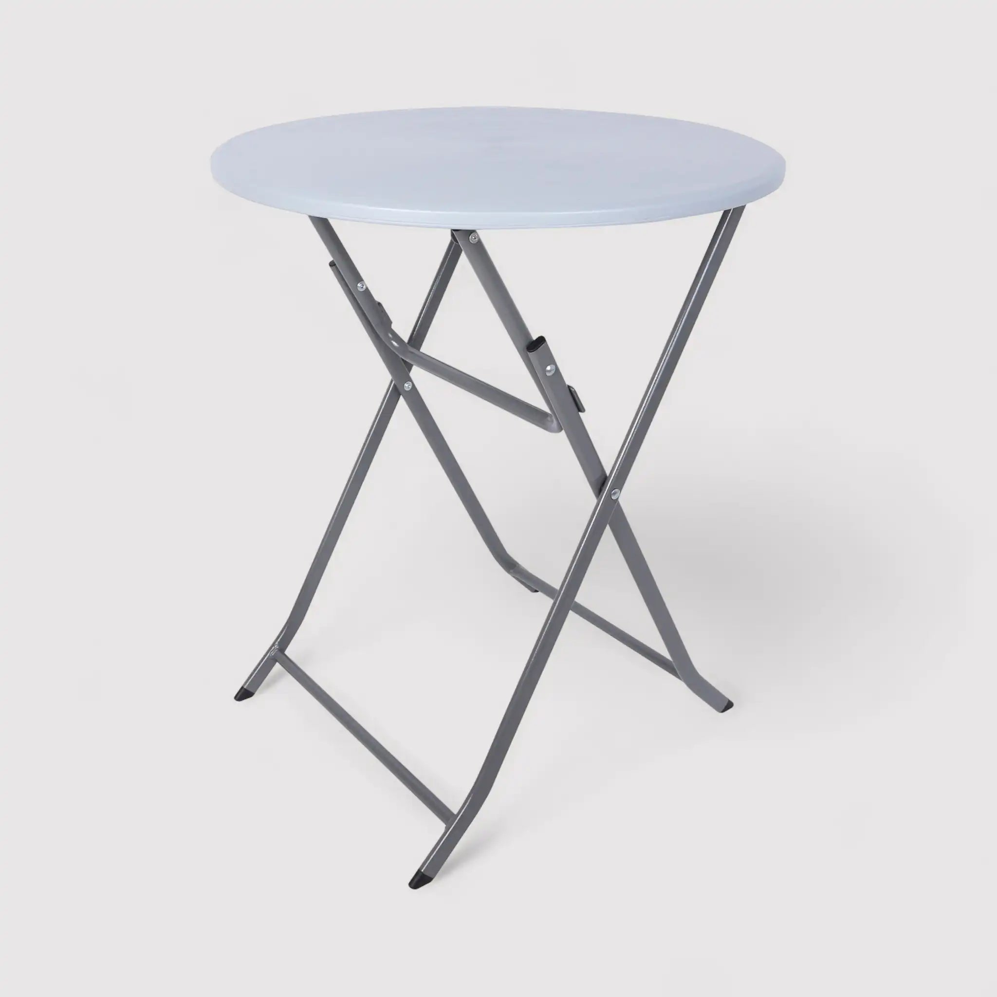 Basal - Tavolino rotondo salvaspazio grigio per giardino