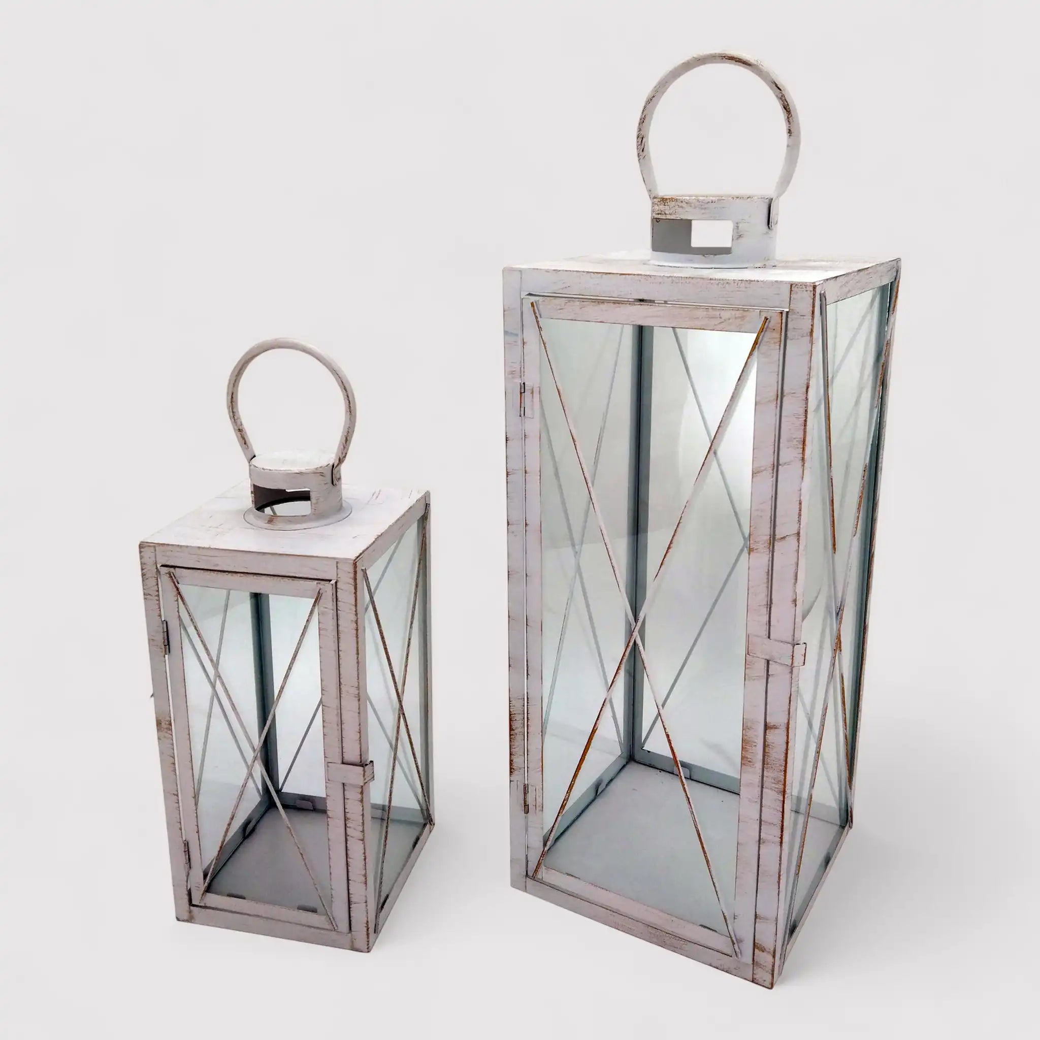 Olea - Set di 2 lanterne grandi da arredo per casa o esterno